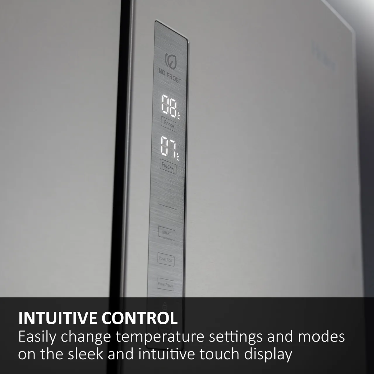 Haier HDPW5618DWPK 185cm 60/40 Total No Frost Fridge Freezer - Platinum Inox - D Rated (EX-DISPLAY/B)