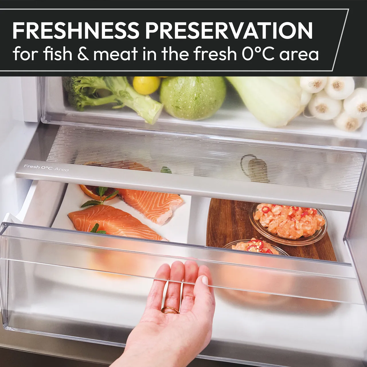 Hoover HONCQ3T518ENWK 185cm 50/50 Total No Frost Fridge Freezer - White - E Rated (EX-DISPLAY/C)