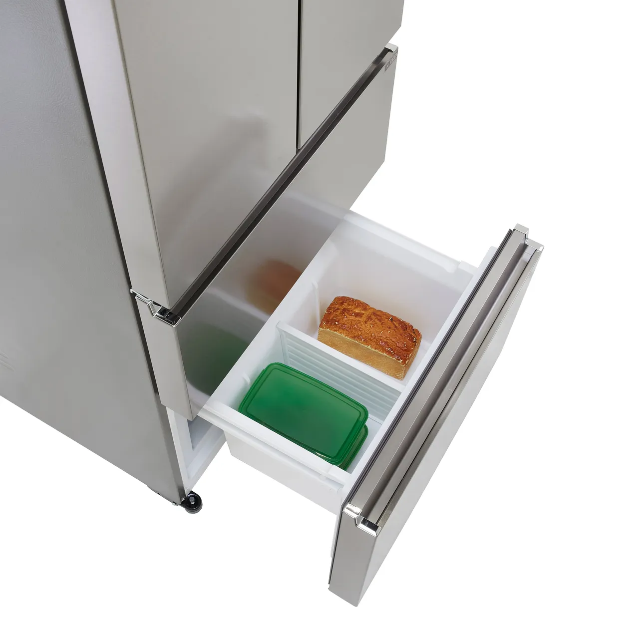 Haier HFR5719EWMP Non-Plumbed Total No Frost Multi-door American Fridge Freezer - Platinum Inox - E Rated (EX-DISPLAY/C)