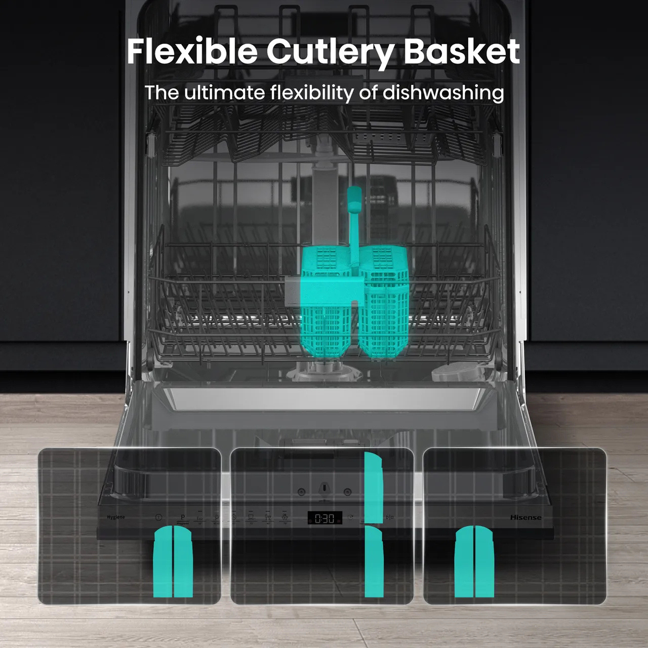Hisense HV642C60UK Fully Integrated Standard Dishwasher - Stainless Steel Control Panel (EX-DISPLAY/A)