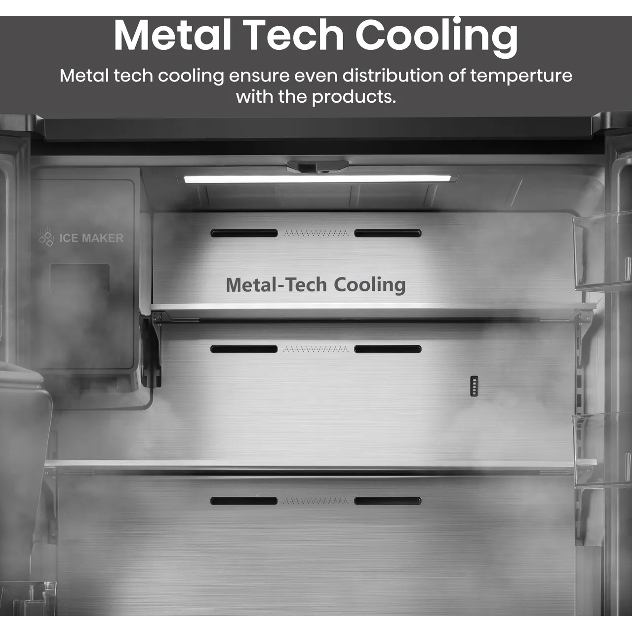 Hisense PureFlat RQ760N4SBFE Non-Plumbed Total No Frost American Fridge Freezer - Black Stainless Steel - E Rated (EX-DISPLAY/B)