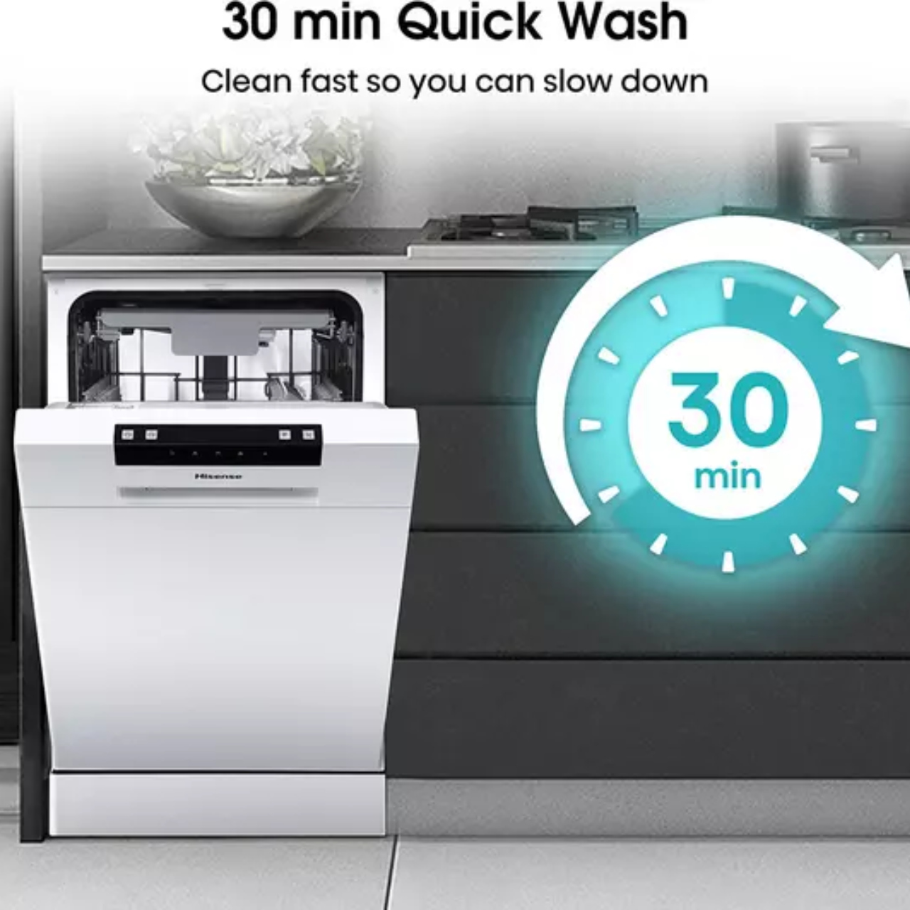 Hisense HS523E15WUK Slimline Dishwasher - White (EX-DISPLAY/A)