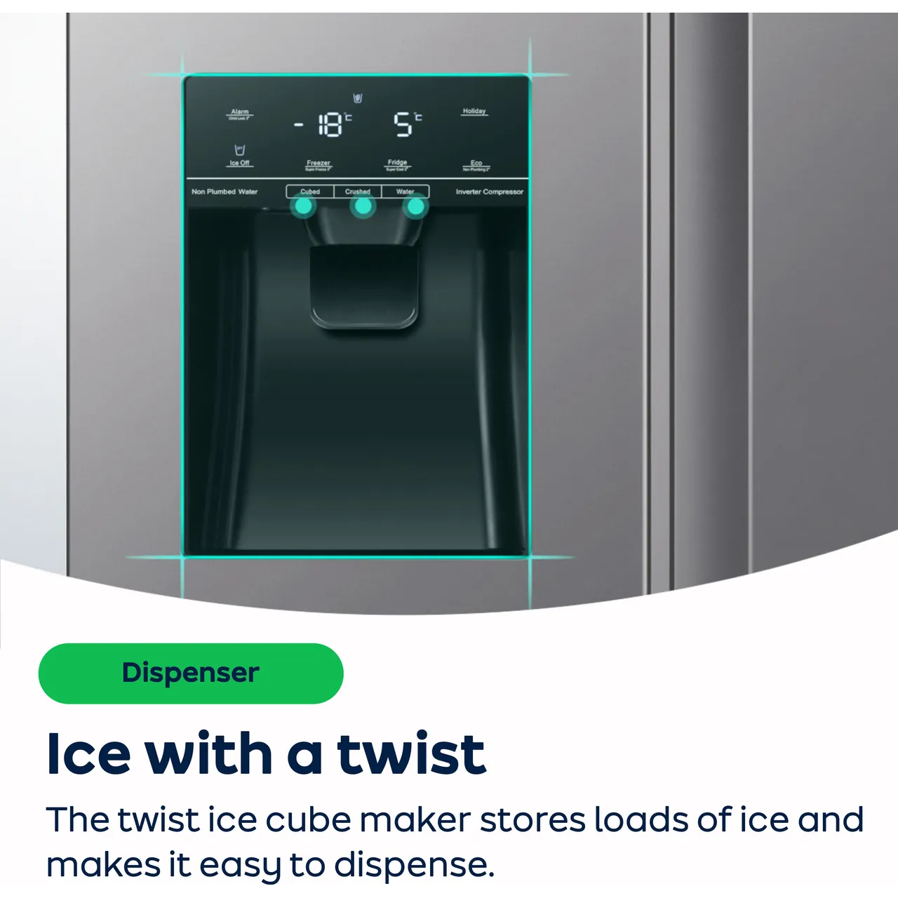 Hisense RS694N4BCE Plumbed Total No Frost American Fridge Freezer - Stainless Steel - E Rated (EX-DISPLAY/C)