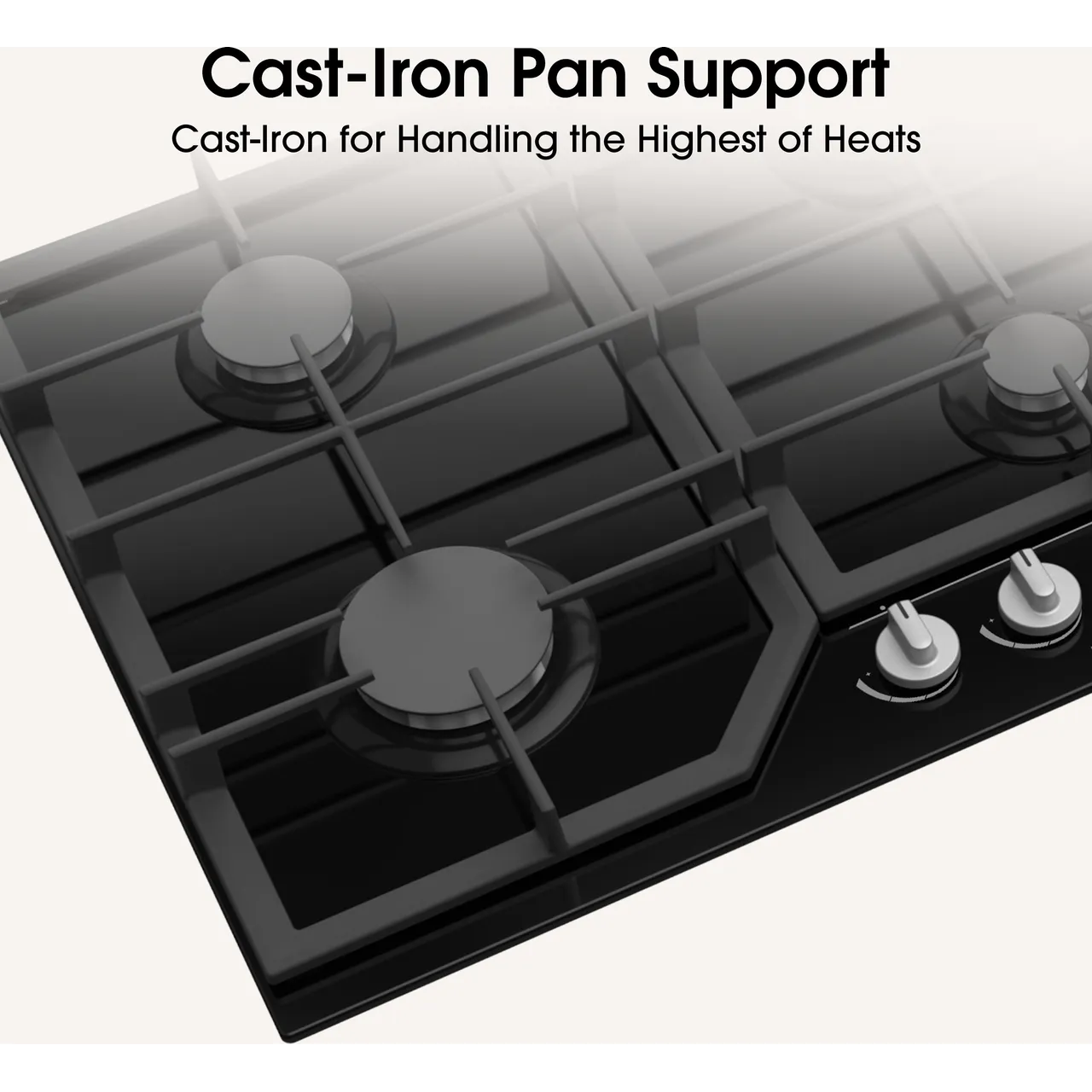 Hisense GG643B 60cm Gas Hob - Black