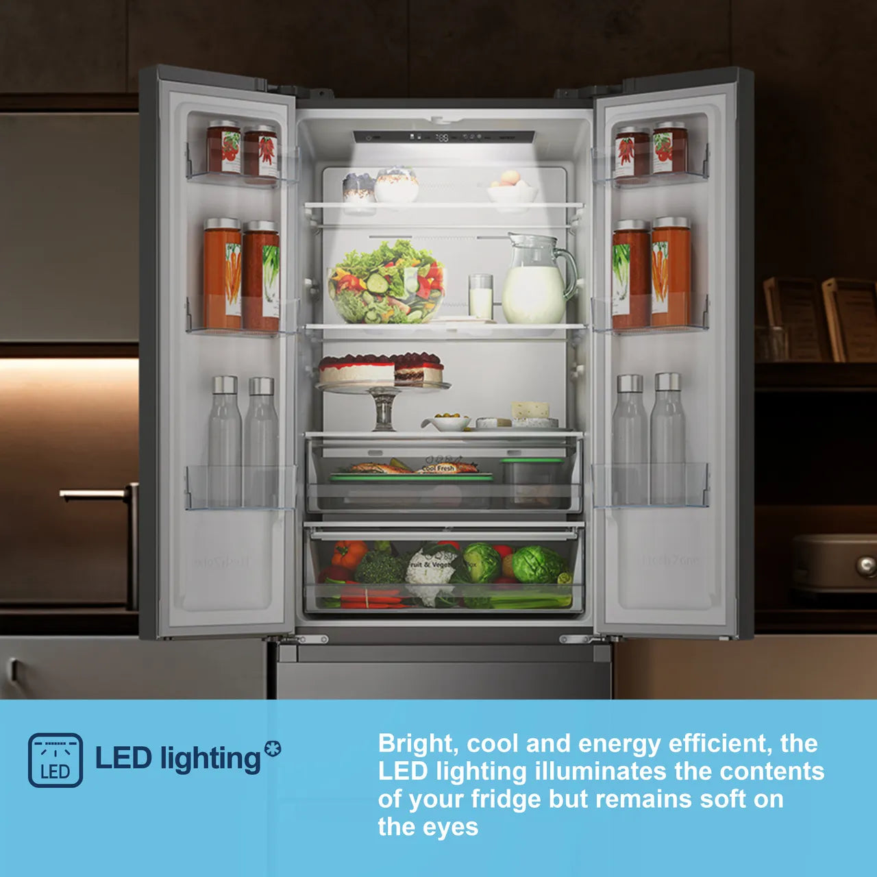 Fridgemaster MF70450ES Total No Frost Multi-door American Fridge Freezer - Silver - E Rated (EX-DISPLAY/C)