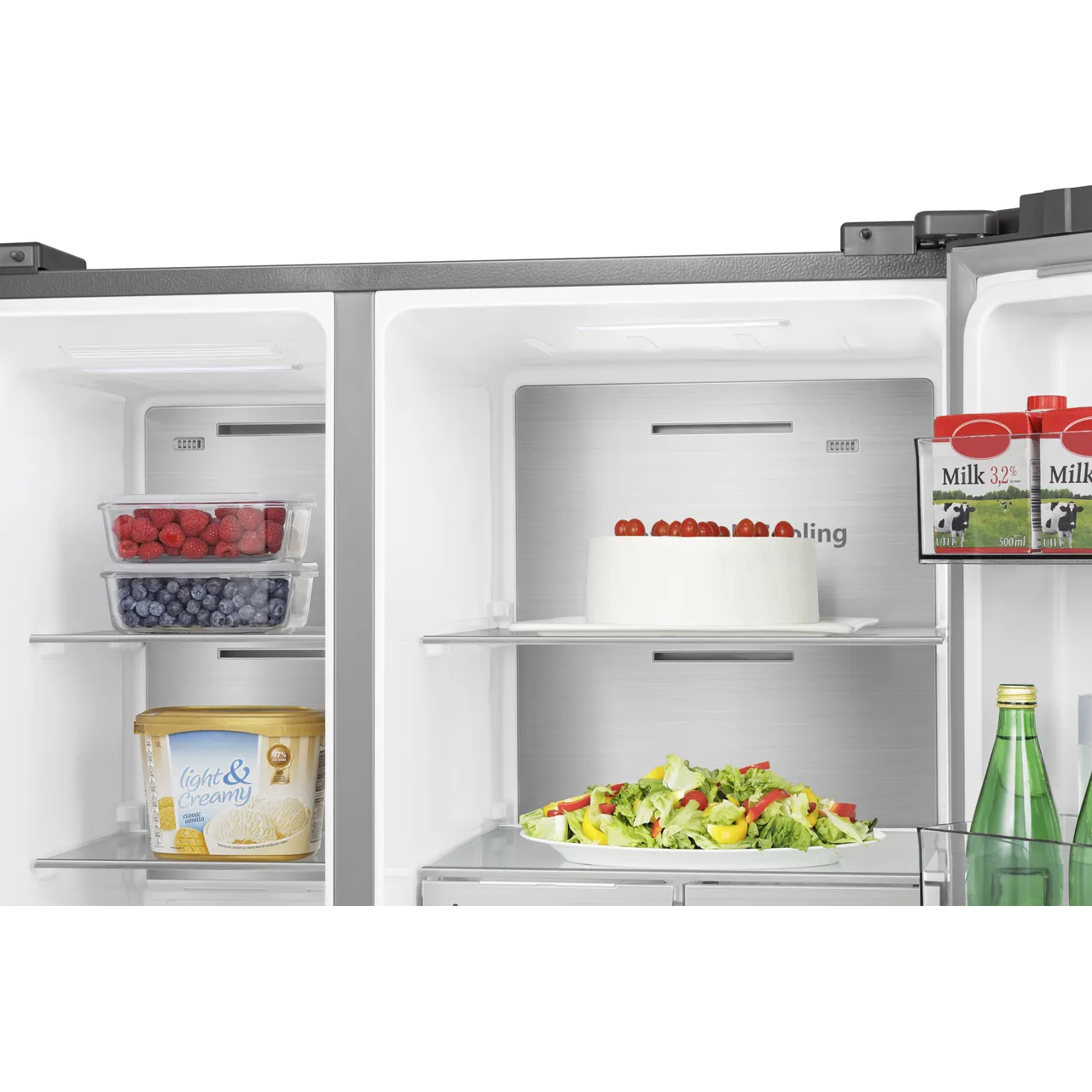 Hisense PureFlat Infinite RS818N4TIC Wifi Connected Non-Plumbed Total No Frost American Fridge Freezer - Stainless Steel - C Rated (EX-DISPLAY/B)