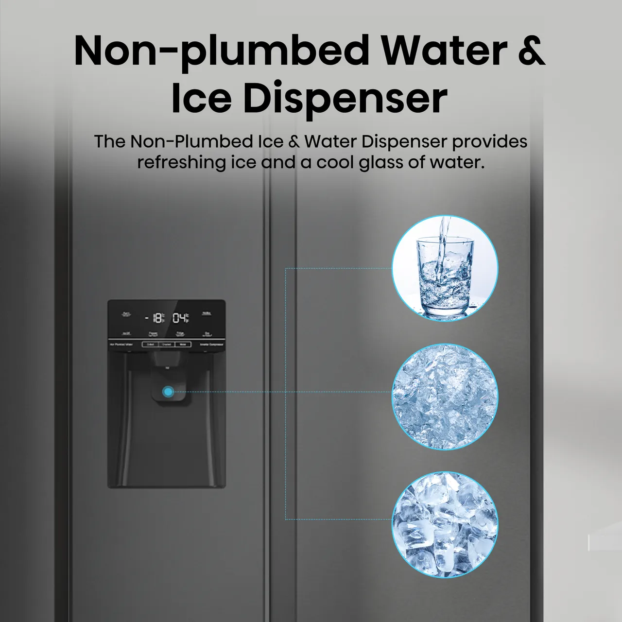 Hisense PureFlat RS5P535NTFDUK Non-Plumbed Total No Frost American Fridge Freezer - Black Stainless Steel - D Rated (EX-DISPLAY/B)