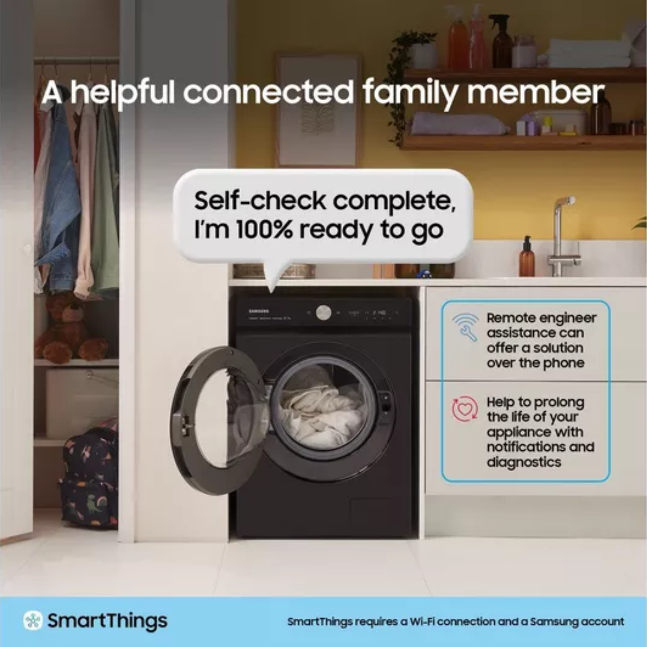 SAMSUNG Series 5 AI Energy WD90DG5B15BEEU WiFi-enabled 9 kg Washer Dryer - White - D/A Rated (EX-DISPLAY/C)