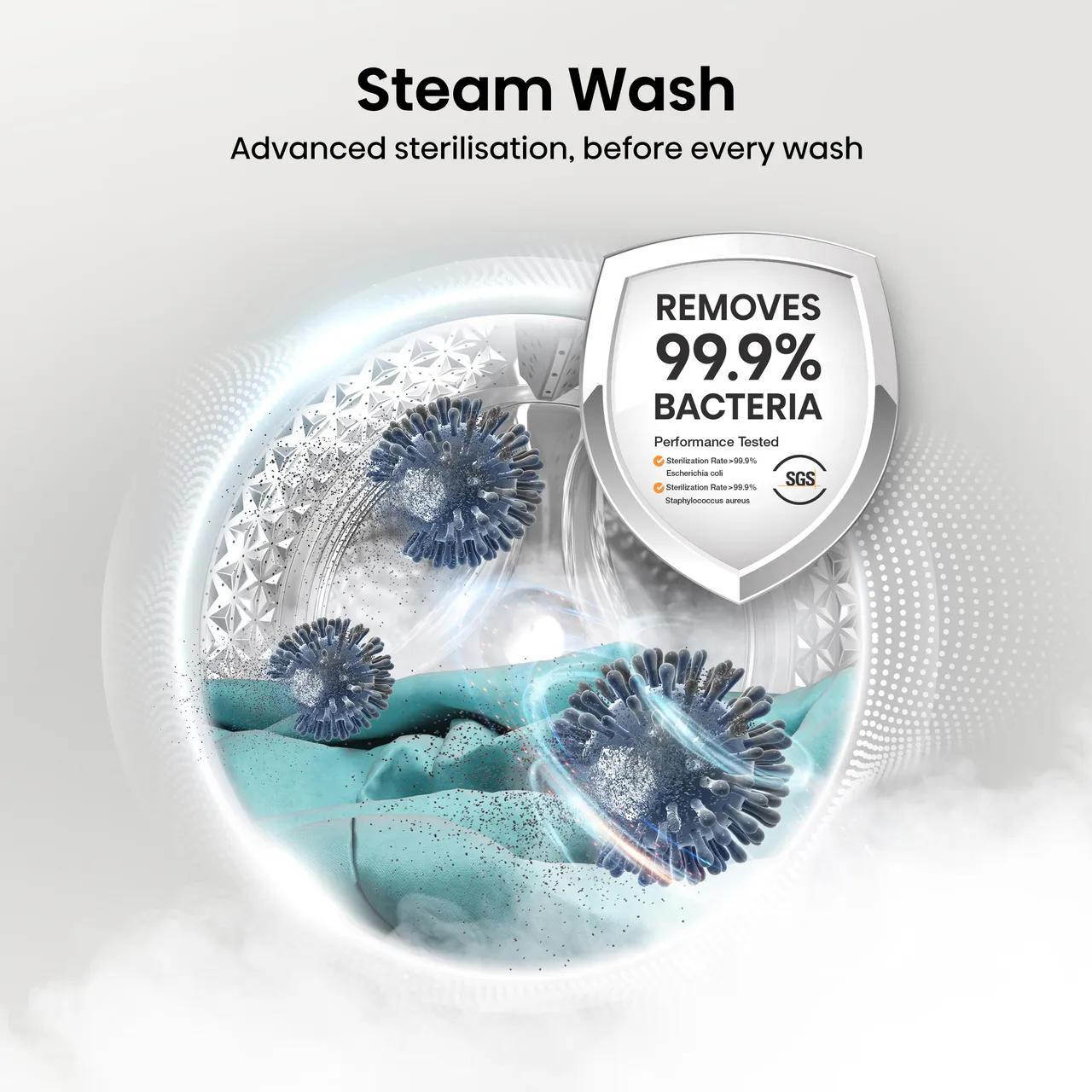 Hisense 3S Series WF3S9043BB3 9kg WiFi Connected Washing Machine with 1400 rpm - Black - A Rated (EX-DISPLAY/C)