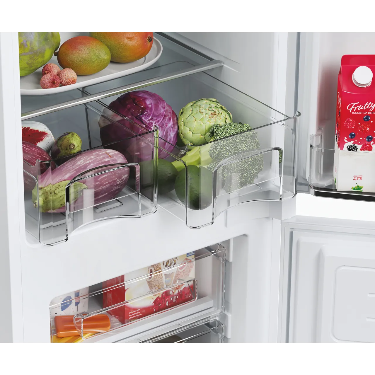 Hoover HOB50S518EK 177cm 50/50 Integrated Fridge Freezer with Sliding Door Hinge - White - E Rated (EX-DISPLAY/A)