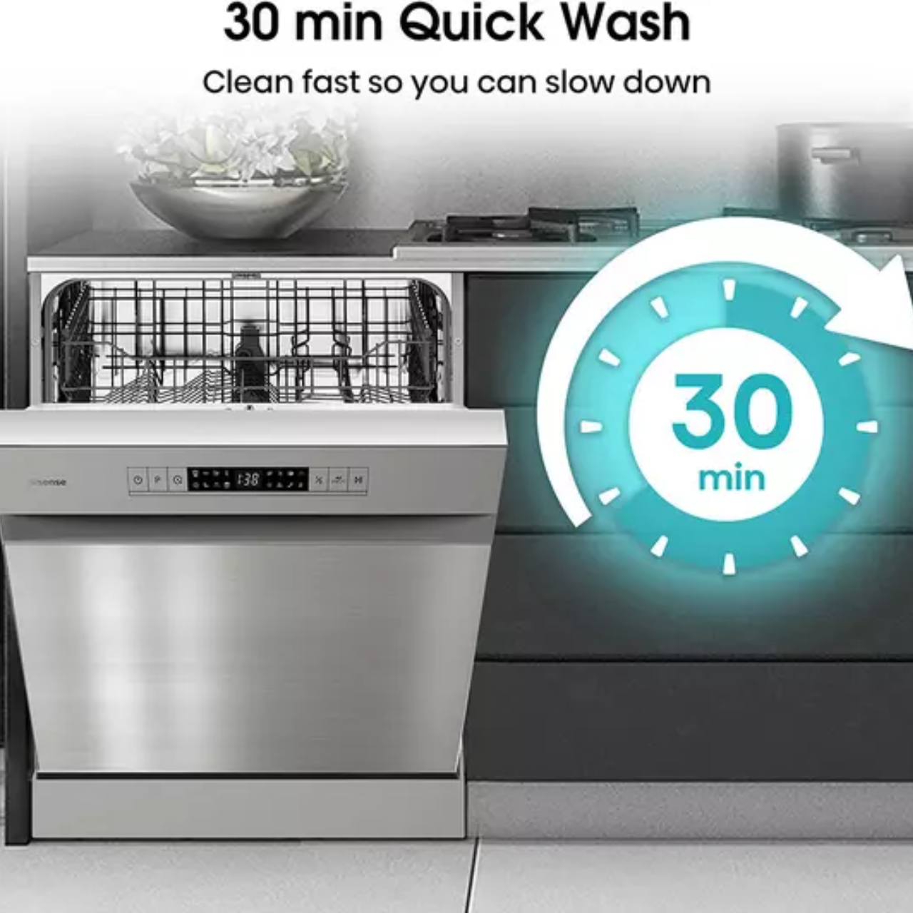 Hisense HS622E90XUK Standard Dishwasher - Stainless Steel (EX-DISPLAY/C)