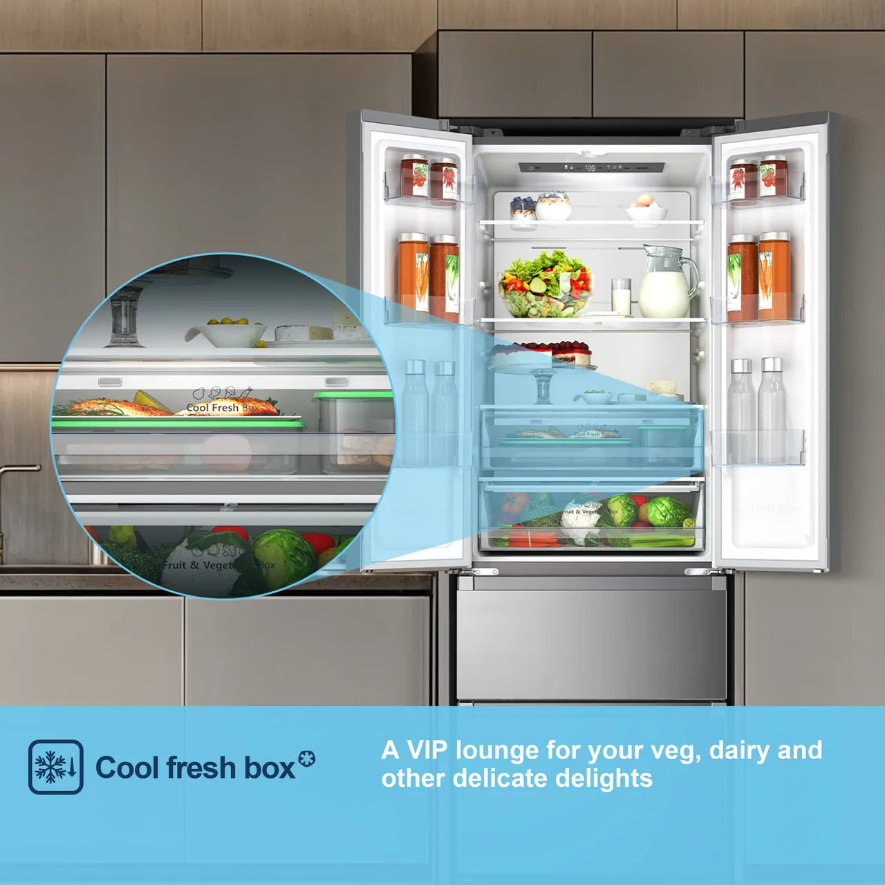 Fridgemaster MF70450ES Total No Frost Multi-door American Fridge Freezer - Silver - E Rated (EX-DISPLAY/C)