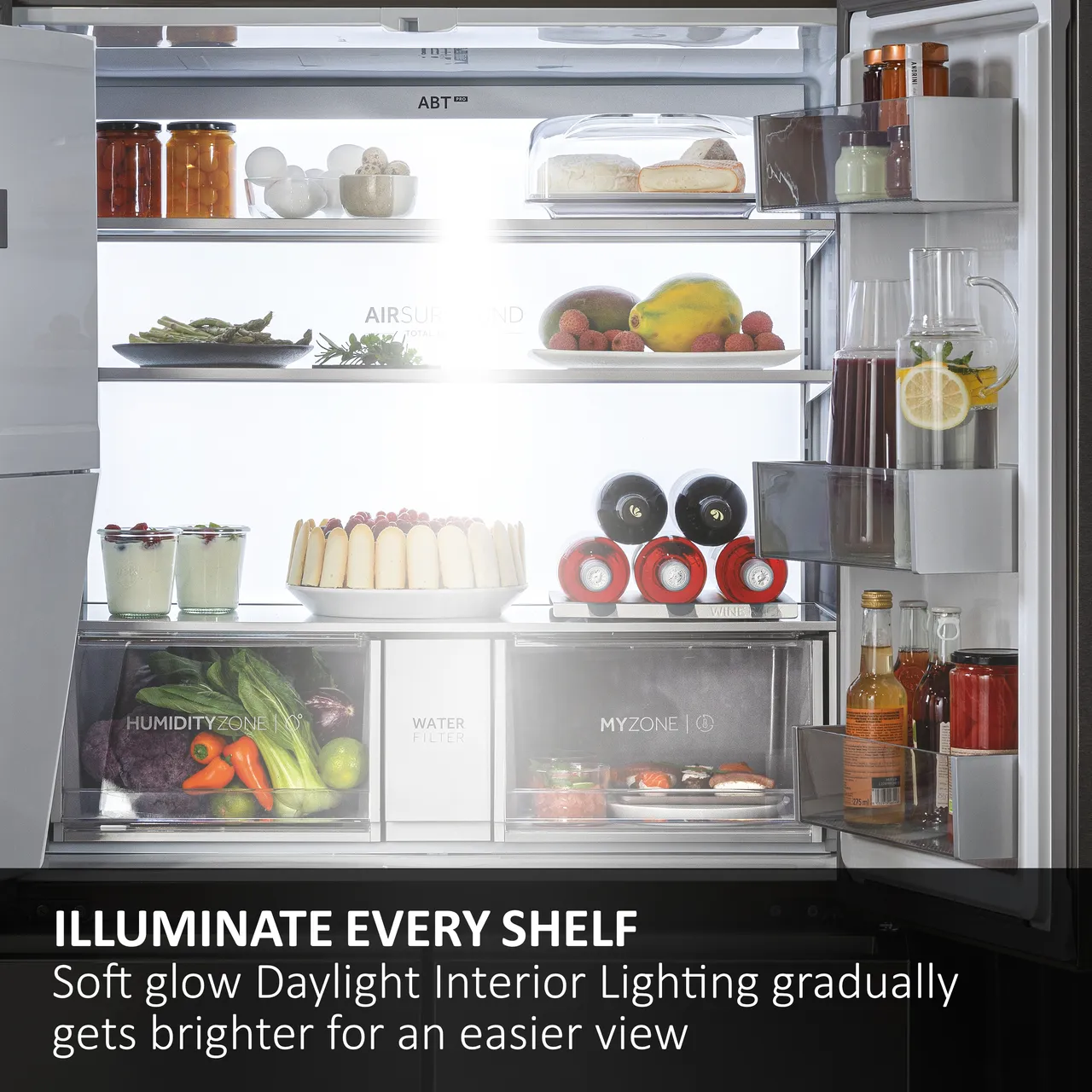 Haier FD 90 Series 7 HFR79F19EFGK Total No Frost Multi-door American Fridge Freezer - Sapphire Glass - E Rated (EX-DISPLAY/B)