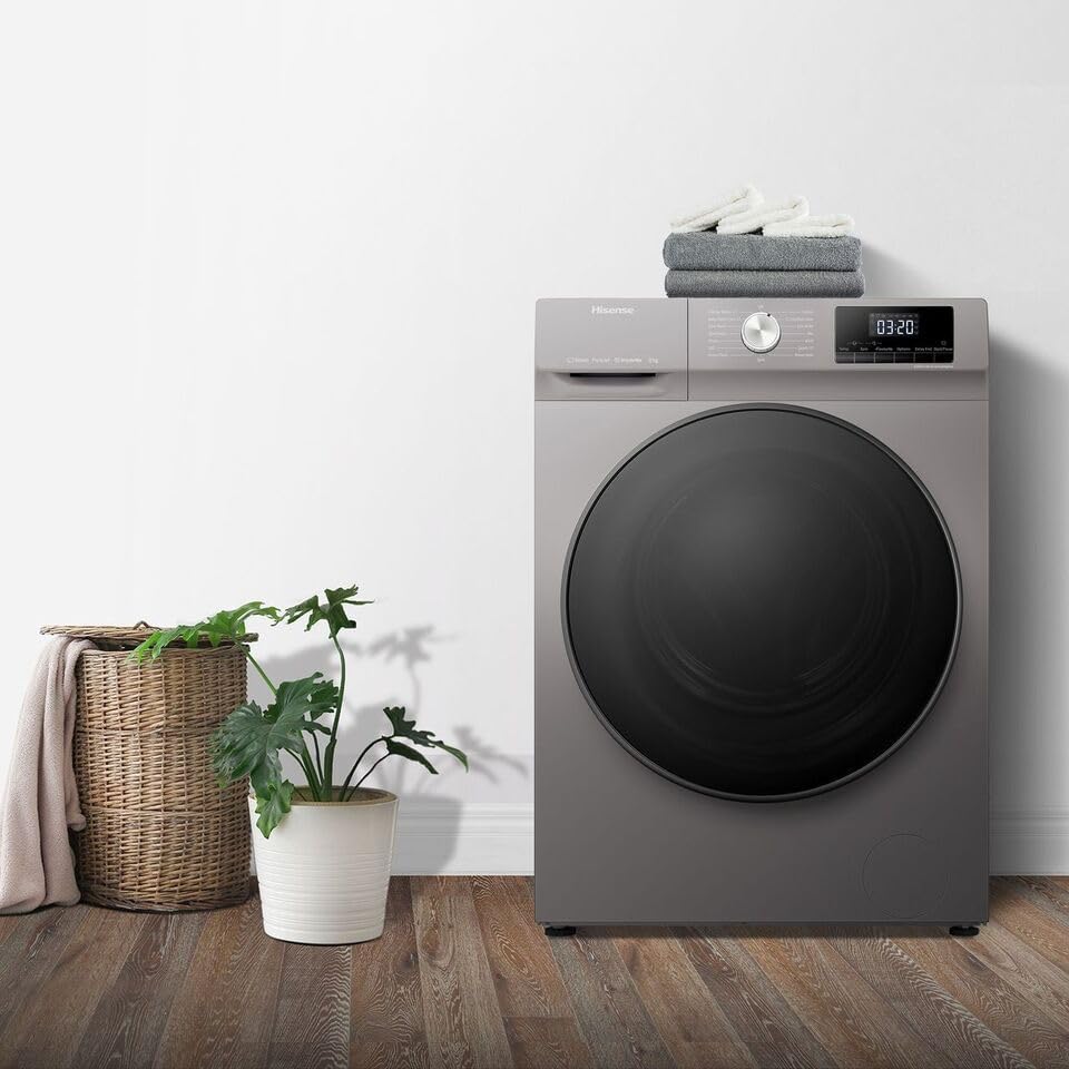 Hisense 3 Series WFQA8014EVJMT 8kg Washing Machine with 1400 rpm - Titanium - A Rated (EX-DISPLAY/B)
