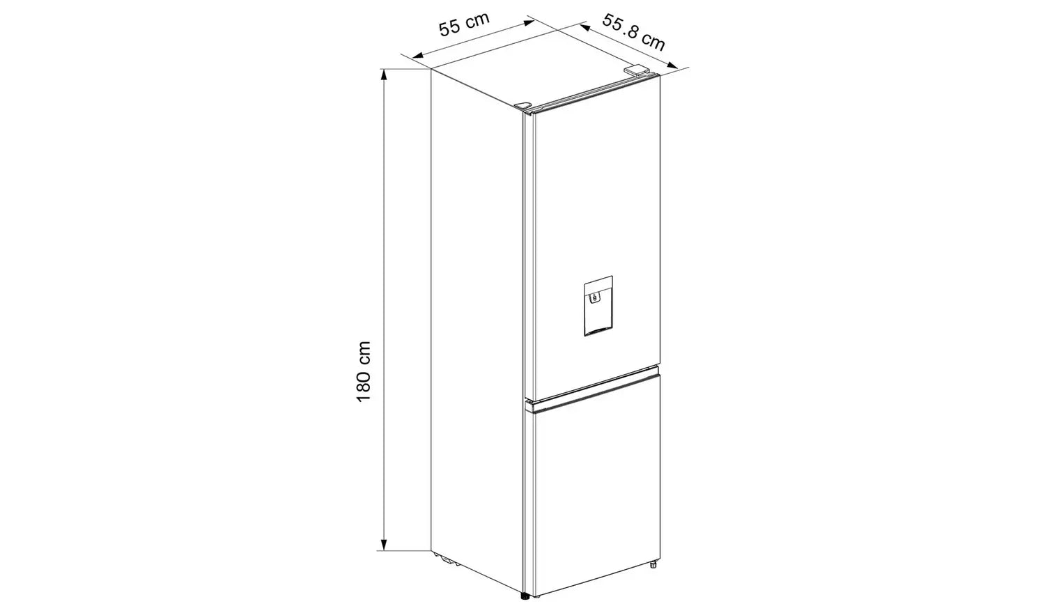 Bush ME55180FFWTDB Freestanding Fridge Freezer - Black (EX-DISPLAY/C)