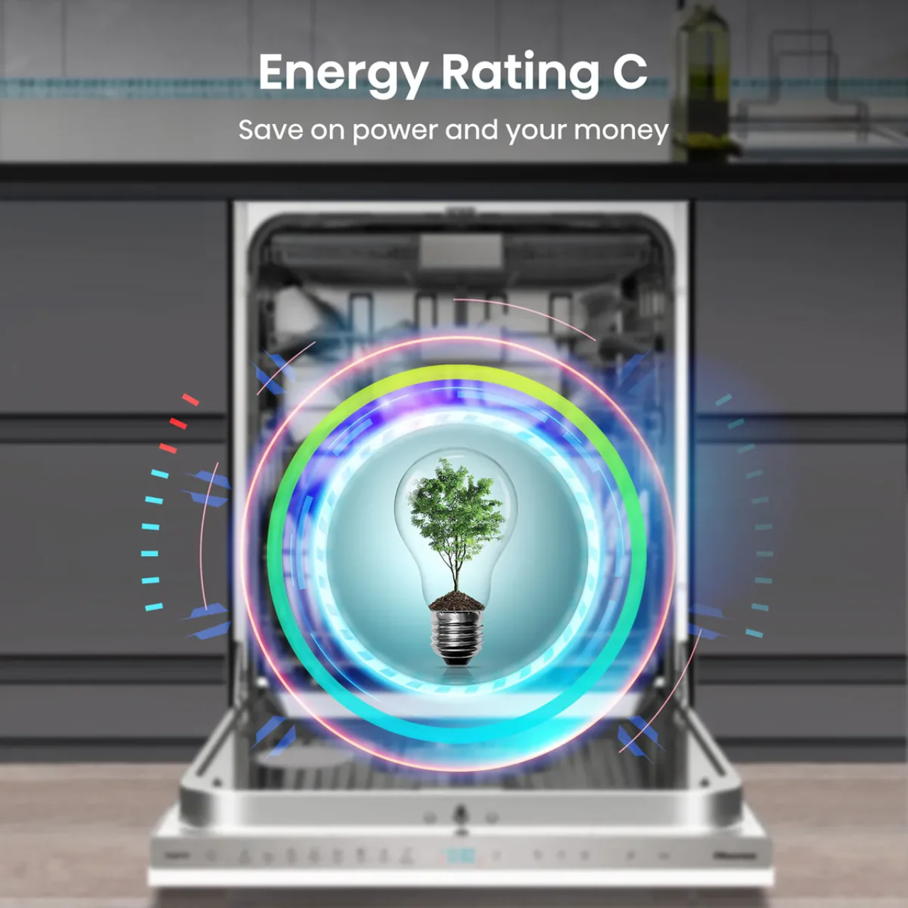 Hisense HV693C60UK Wifi Connected Fully Integrated Full Size Dishwasher - Stainless Steel Control Panel (EX-DISPLAY/A)
