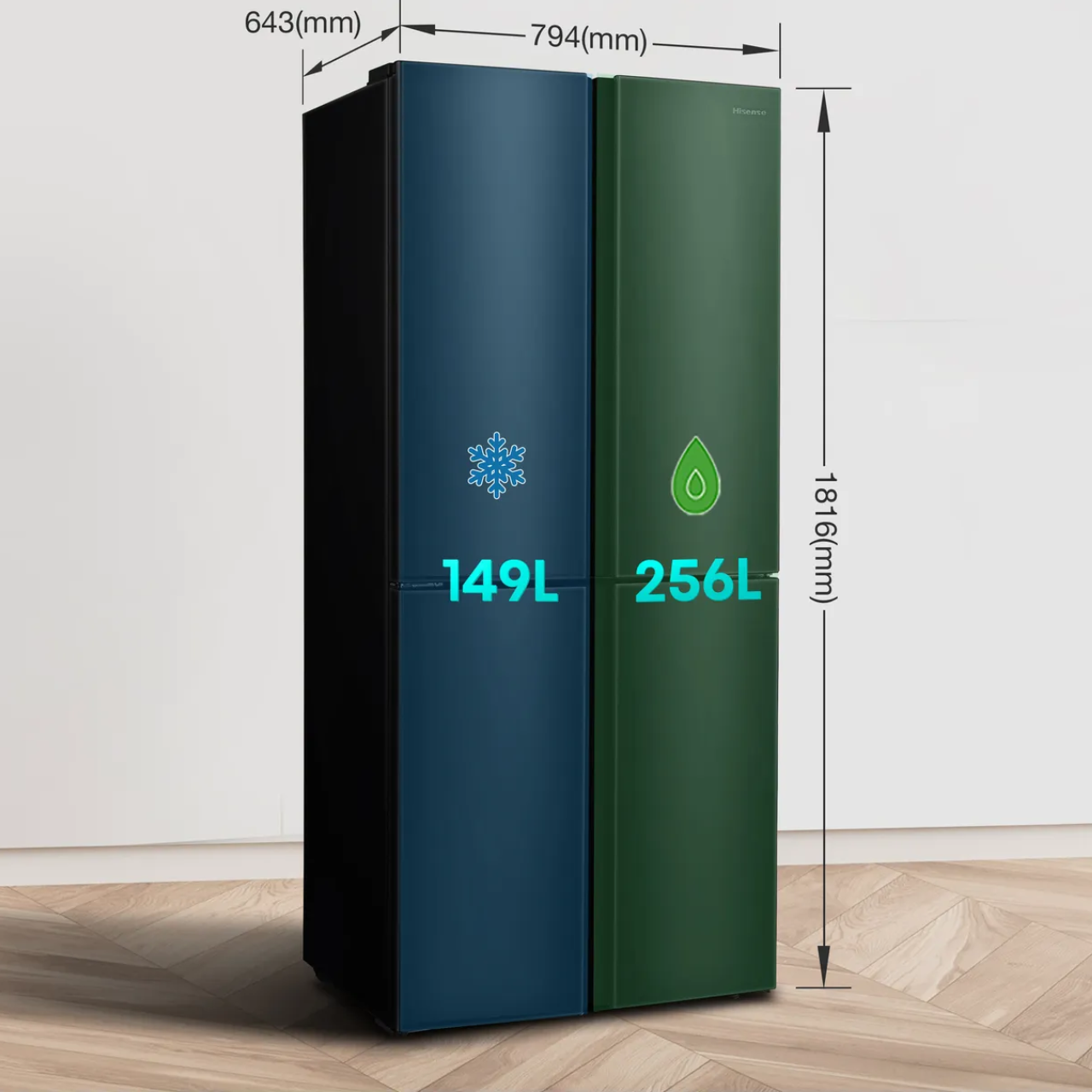 Fridgemaster MQ79394EB Total No Frost American Fridge Freezer - Black (EX-DISPLAY/C)