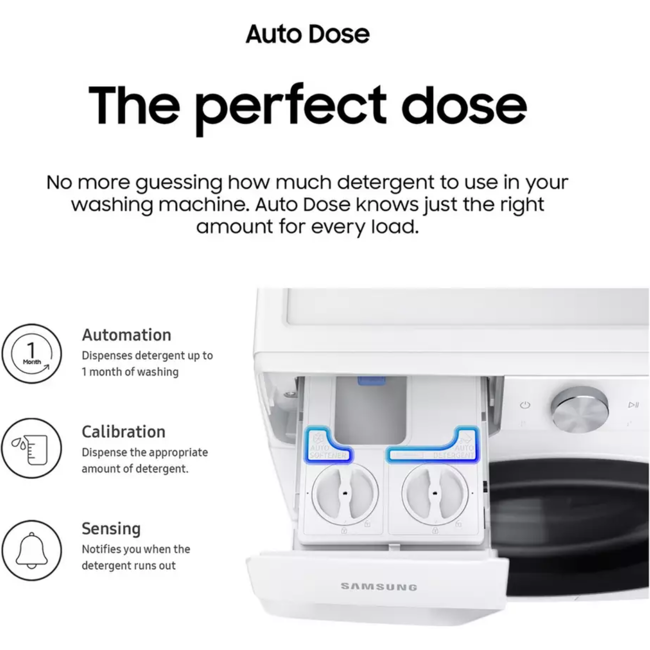 SAMSUNG Series 6 AddWash + Auto Dose WW90T684DLH/S1 WiFi-enabled 9 kg 1400 Spin Washing Machine - White - A Rated (EX-DISPLAY/C)