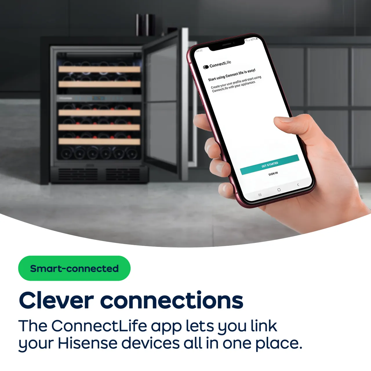 Hisense RW3N132GSLF Built In Wine Cooler - Black - F Rated (EX-DISPLAY/B)