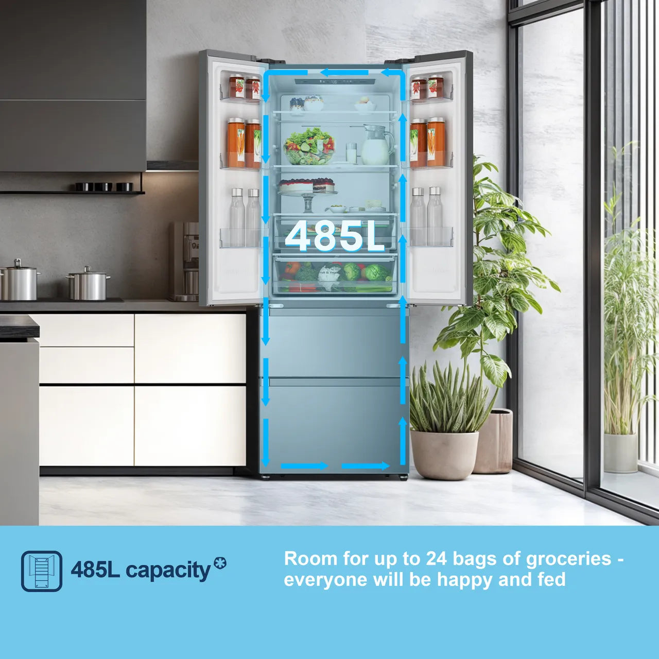 Fridgemaster MF70450ES Total No Frost Multi-door American Fridge Freezer - Silver - E Rated (EX-DISPLAY/C)