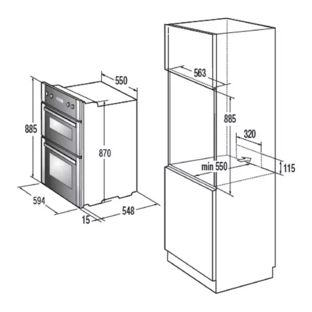 Hisense BID95211XUK Built In Electric Double Oven - Stainless Steel - A/A Rated (EX-DISPLAY/A)