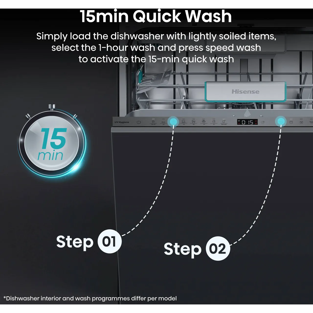 HISENSE HS673C60WUK Full-size WiFi-enabled Dishwasher - White (EX-DISPLAY/B)
