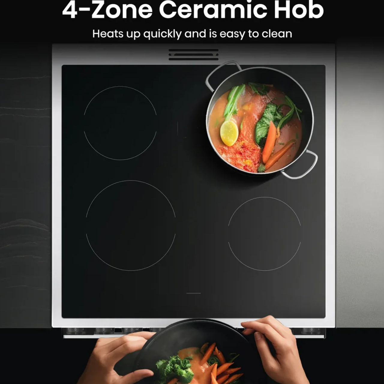 Hisense Hi6 Max HDCEC6C20W 60cm Electric Cooker with Ceramic Hob - White - A Rated (EX-DISPLAY/B)