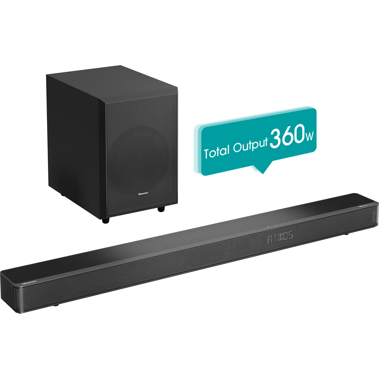 Hisense AX3120G 3.1.2 Soundbar with Wireless Subwoofer - Black