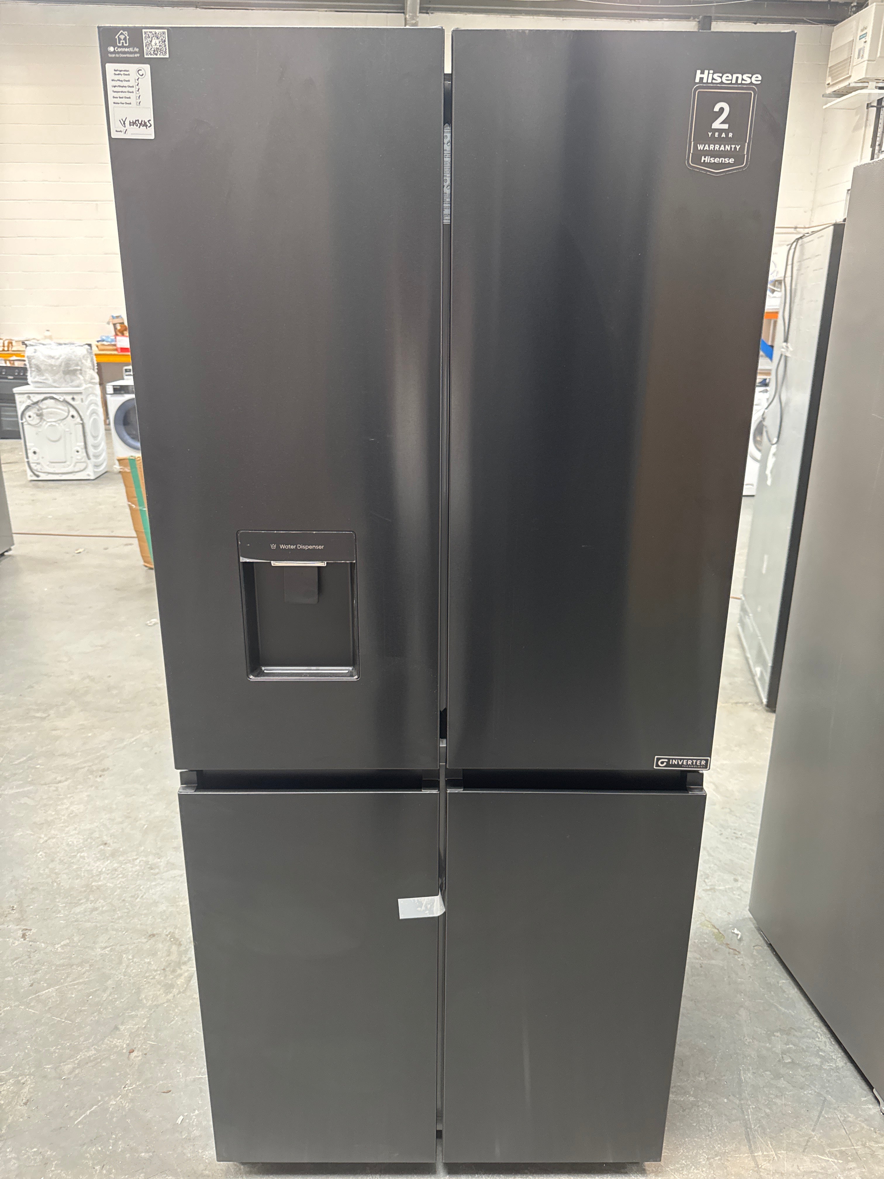 Hisense RQ5P470SMFE Wifi Connected Non-Plumbed Total No Frost American Fridge Freezer - Black / Stainless Steel #63645