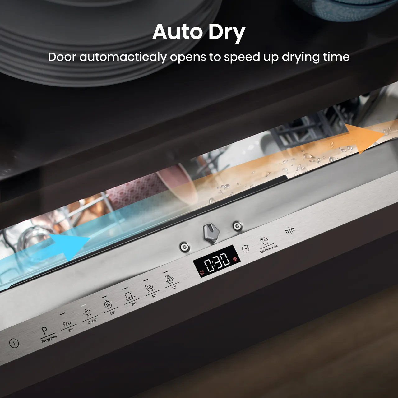 Hisense HV642C60UK Fully Integrated Standard Dishwasher - Stainless Steel Control Panel (EX-DISPLAY/A)