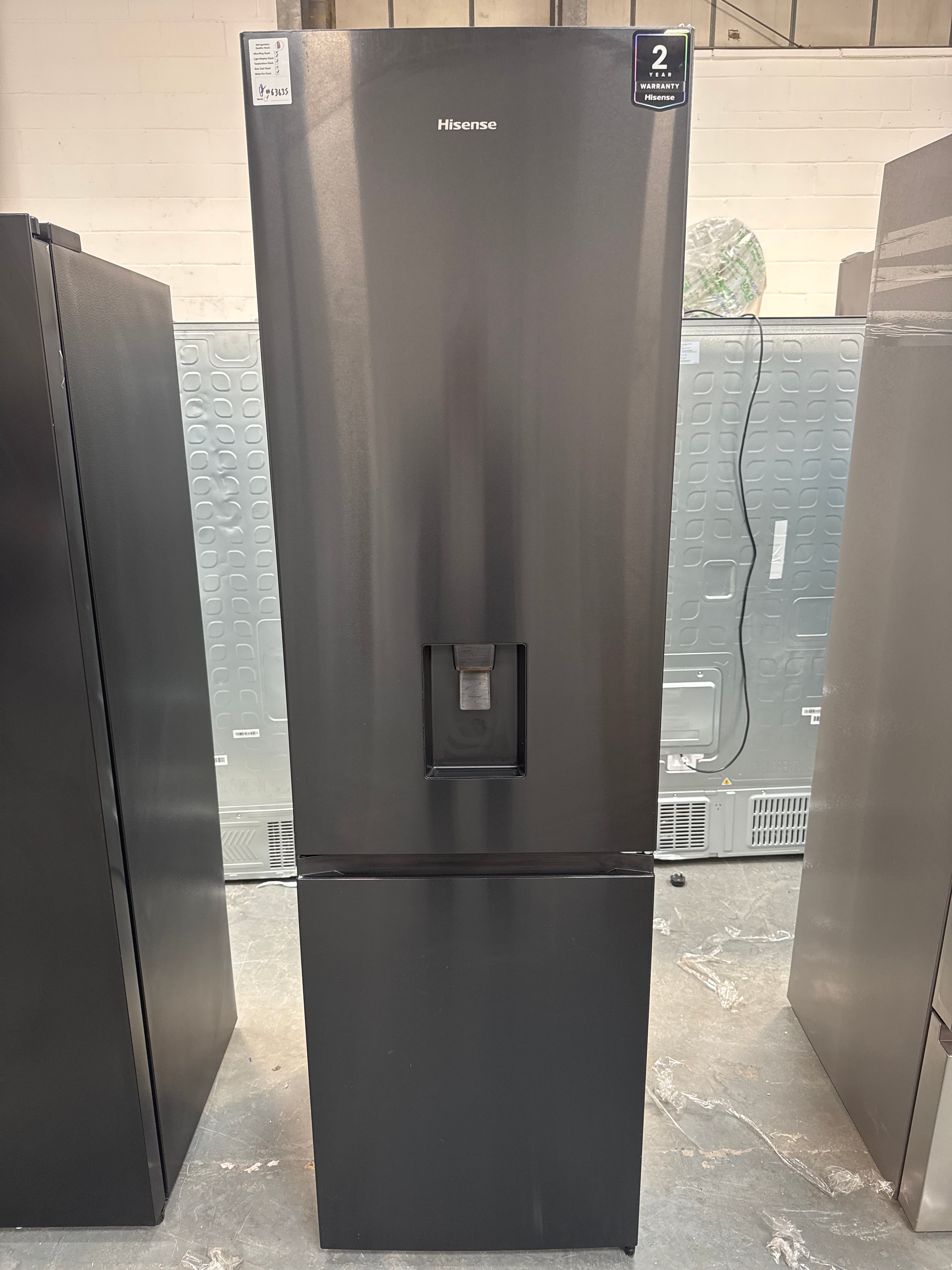 Hisense RB435N4WFE 200cm High 60/40 No Frost Fridge Freezer - Black / Stainless Steel - E Rated #63635