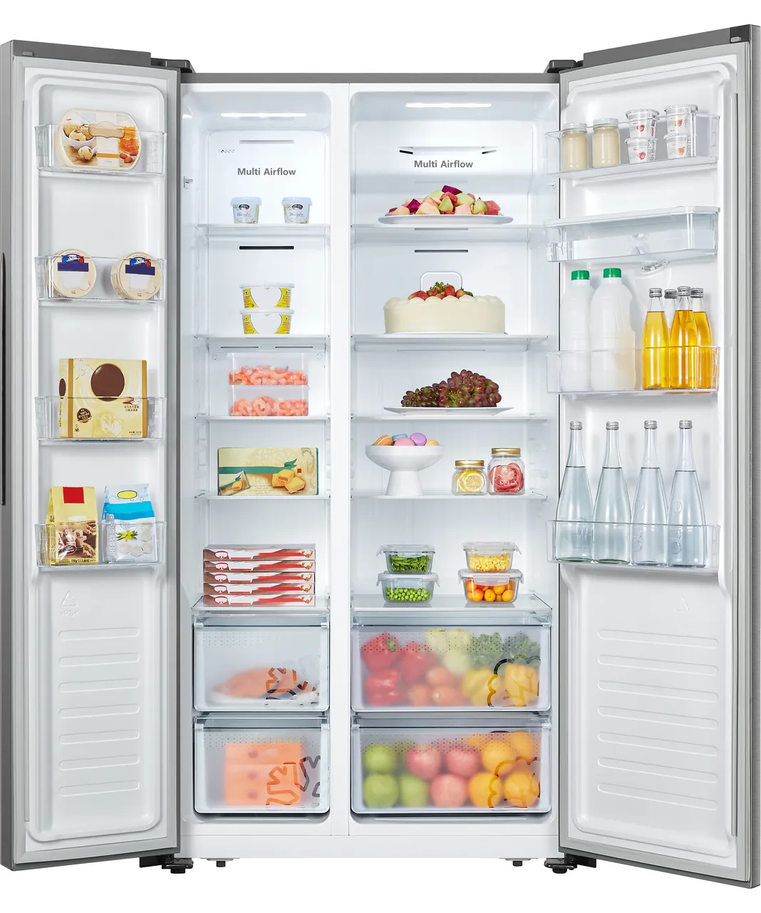 Fridgemaster MS91520DES Non-Plumbed Total No Frost American Fridge Freezer - Silver (EX-DISPLAY/B)