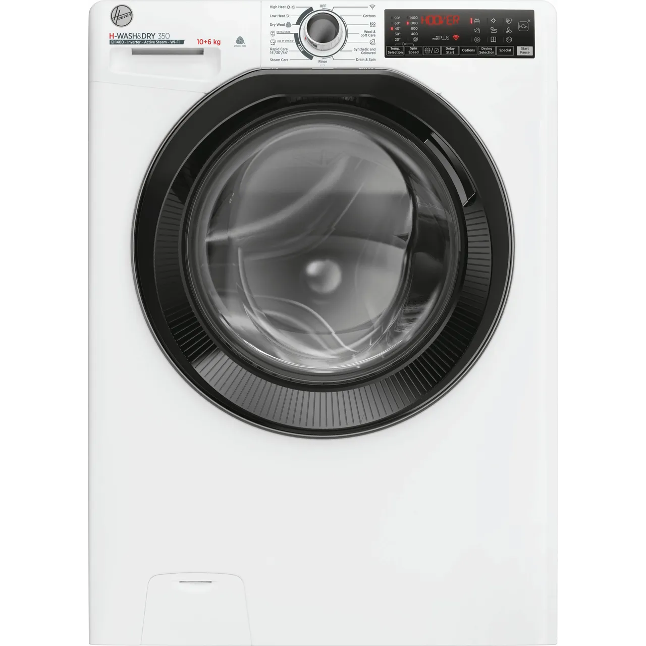 Hoover H-WASH&DRY 350 H3DPS41066TAMB80 Wifi Connected 10Kg / 6Kg Washer Dryer with 1400 rpm - White - D Rated [Wash&Dry], A Rated [Wash Only] (EX-DISPLAY/A)