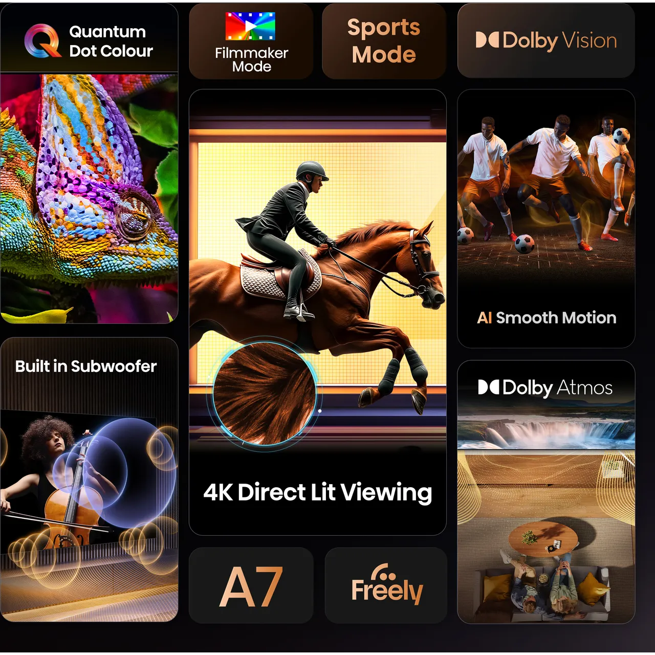 Hisense A7Q 65" 4K Ultra HD QLED Smart Freely TV [2025] - 65A7QTUK