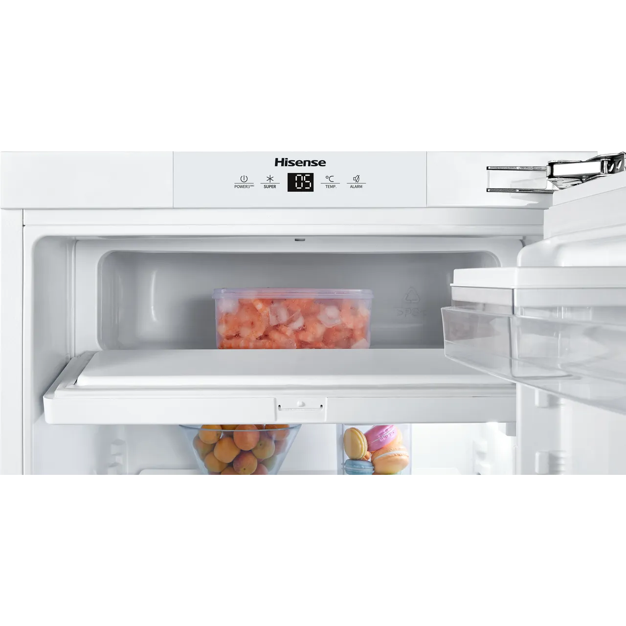 Hisense RUR156D4AWE Integrated Under Counter Fridge with Ice Box - Fixed Door Fixing Kit - White (EX-DISPLAY/A)