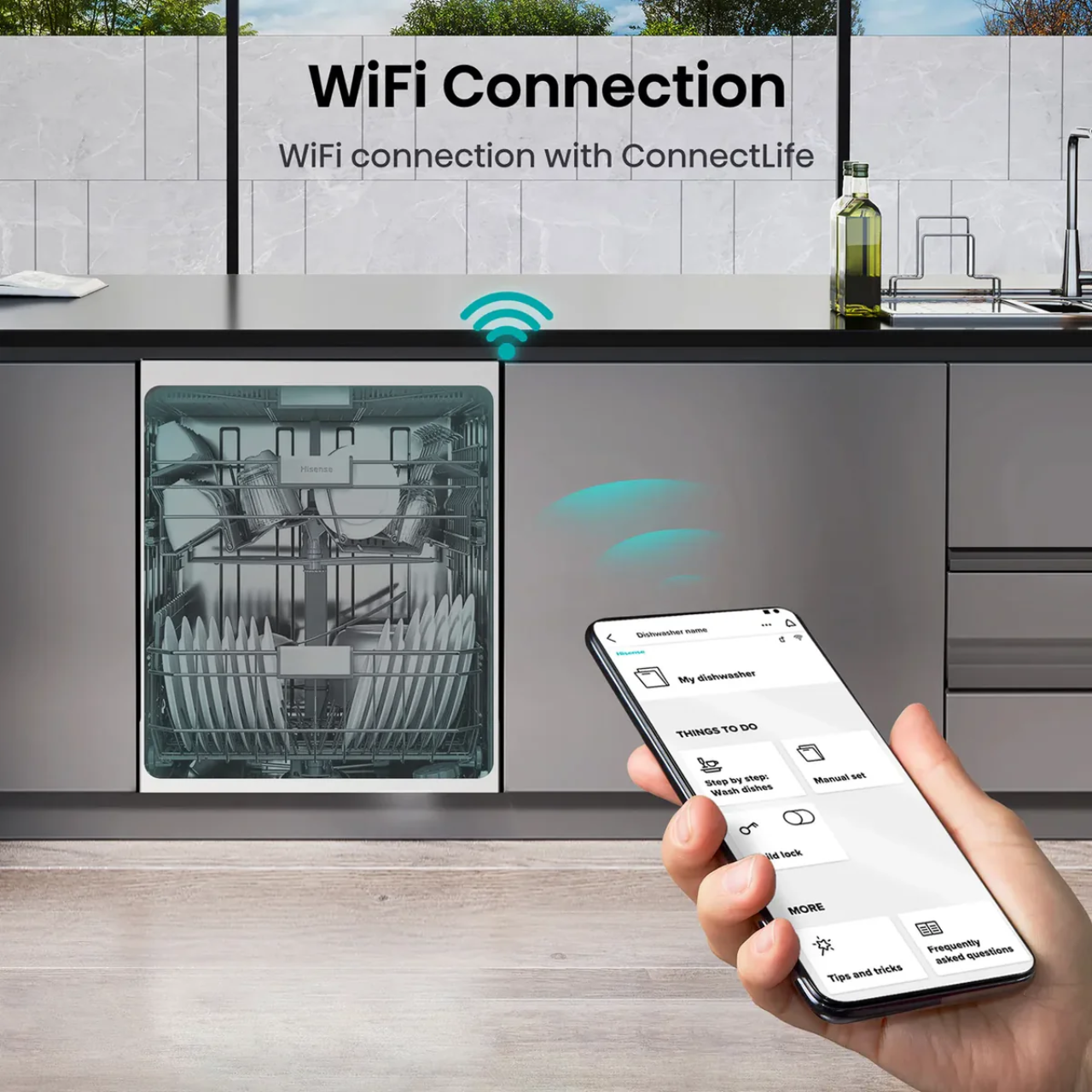 Hisense HV693C60UK Wifi Connected Fully Integrated Full Size Dishwasher - Stainless Steel Control Panel (EX-DISPLAY/A)