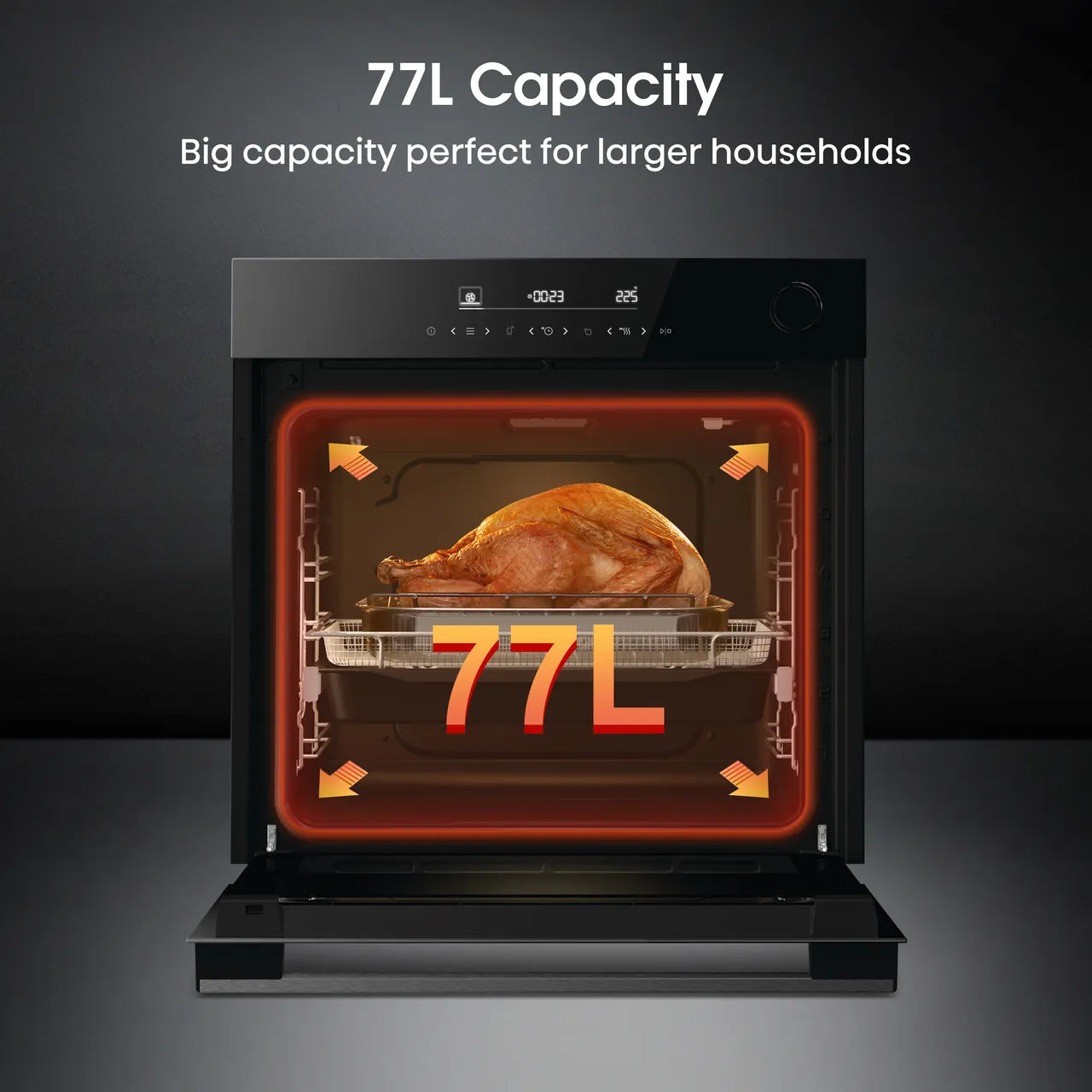 Hisense Hi6 BlackLine BSA66346ADBGUK Wifi Connected Built In Electric Single Oven - Jet Black - A+ Rated (EX-DISPLAY/C)
