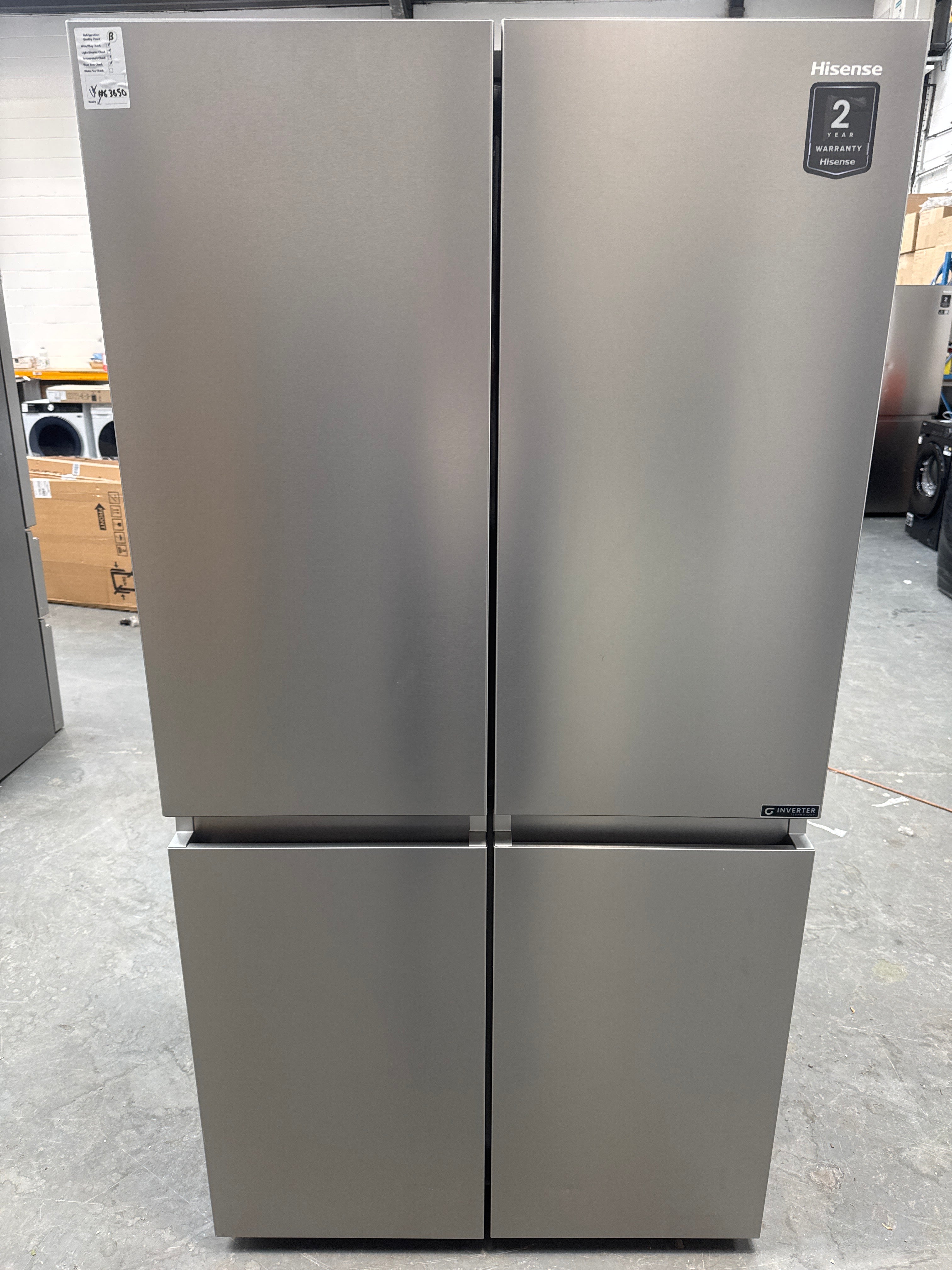 Hisense RQ758N4SASE Total No Frost American Fridge Freezer - Stainless Steel #63650