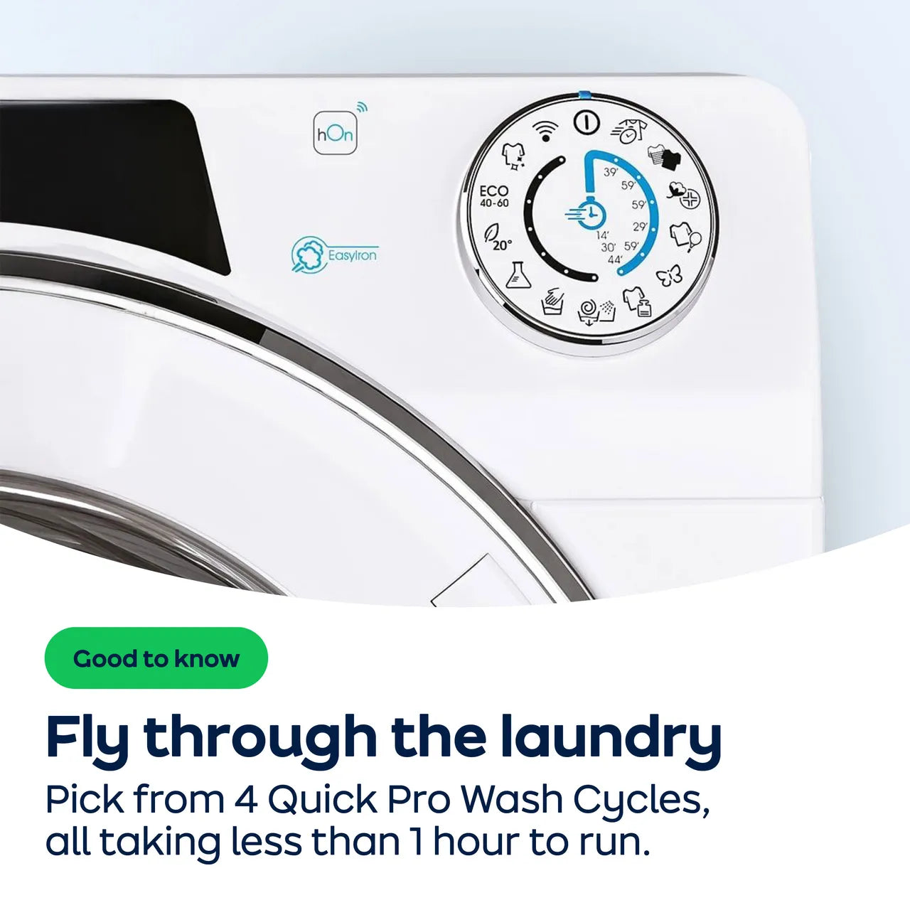 Candy Quick Pro GD 48S6-80 8kg Washing Machine with 1400 rpm - White - A Rated (EX-DISPLAY/A)