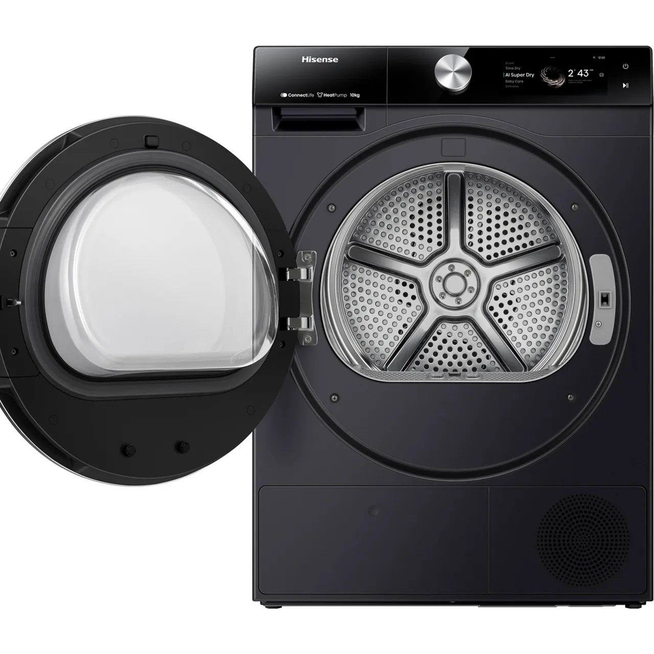 Hisense 7S Series DH7S107BB Wifi Connected 10Kg Heat Pump Tumble Dryer - Black - A+++ Rated (EX-DISPLAY/B)