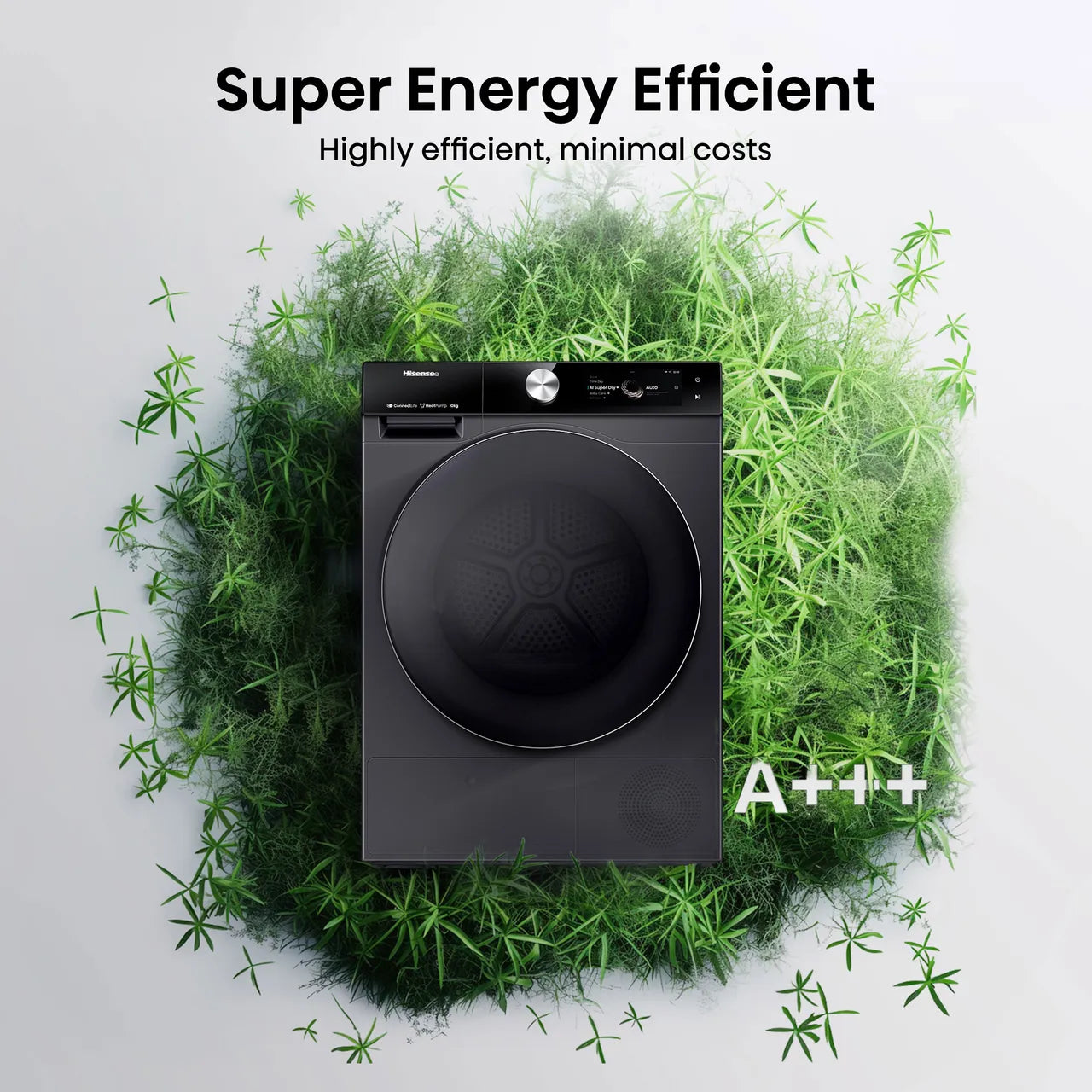 Hisense 7S Series DH7S107BB Wifi Connected 10Kg Heat Pump Tumble Dryer - Black - A+++ Rated (EX-DISPLAY/B)