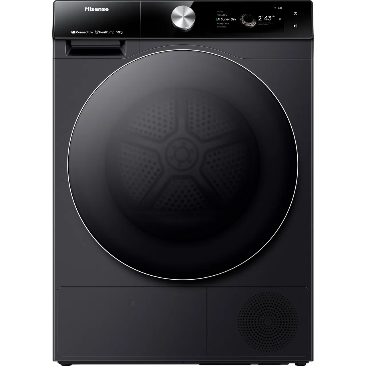 Hisense 7S Series DH7S107BB Wifi Connected 10Kg Heat Pump Tumble Dryer - Black - A+++ Rated (EX-DISPLAY/B)