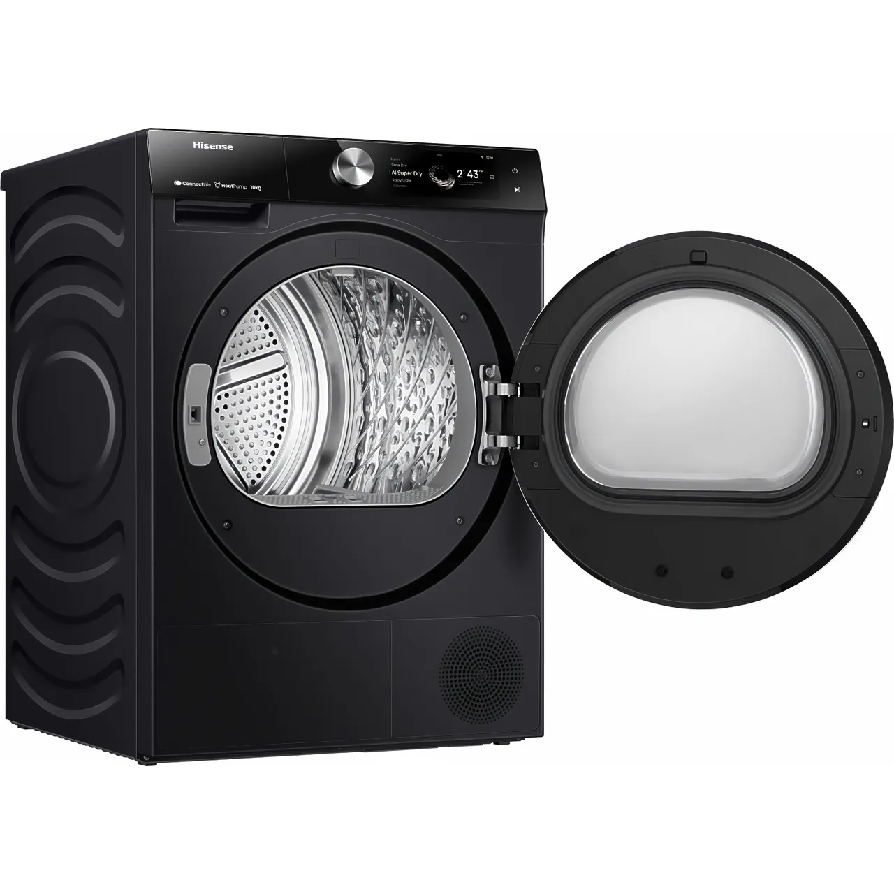 Hisense 7S Series DH7S107BB Wifi Connected 10Kg Heat Pump Tumble Dryer - Black - A+++ Rated (EX-DISPLAY/B)