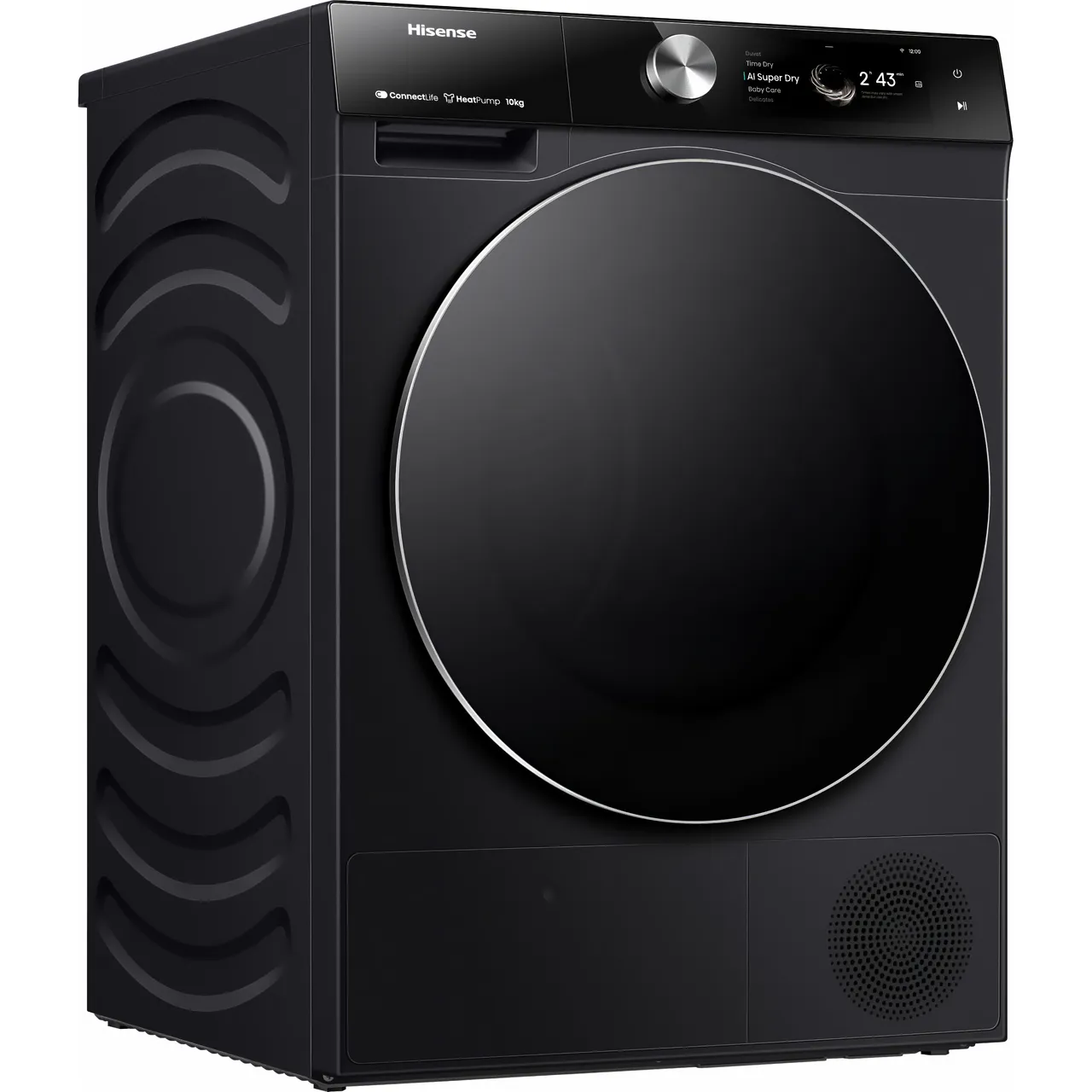 Hisense 7S Series DH7S107BB Wifi Connected 10Kg Heat Pump Tumble Dryer - Black - A+++ Rated (EX-DISPLAY/B)