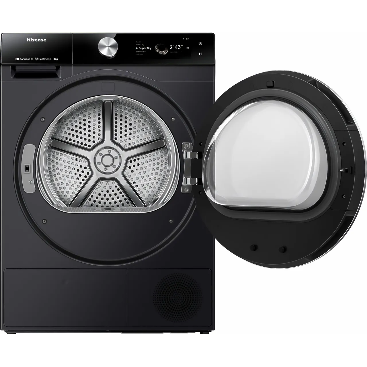 Hisense 7S Series DH7S107BB Wifi Connected 10Kg Heat Pump Tumble Dryer - Black - A+++ Rated (EX-DISPLAY/B)