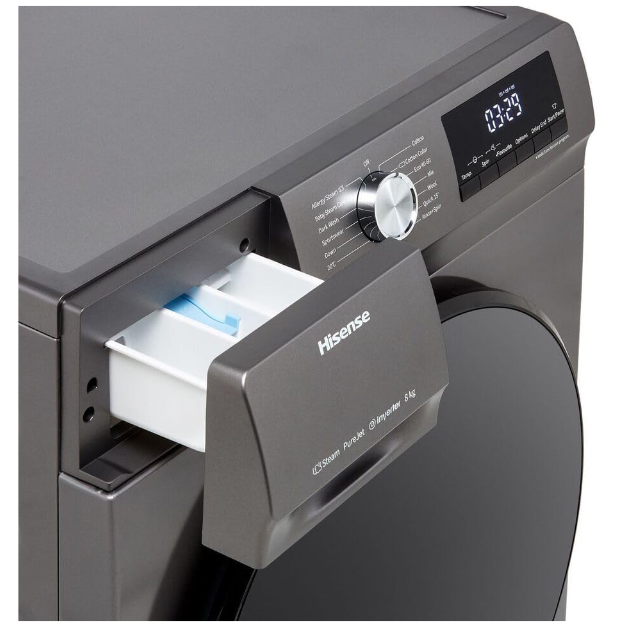 Hisense 3 Series WFQA8014EVJMT 8kg Washing Machine with 1400 rpm - Titanium - A Rated (EX-DISPLAY/B)