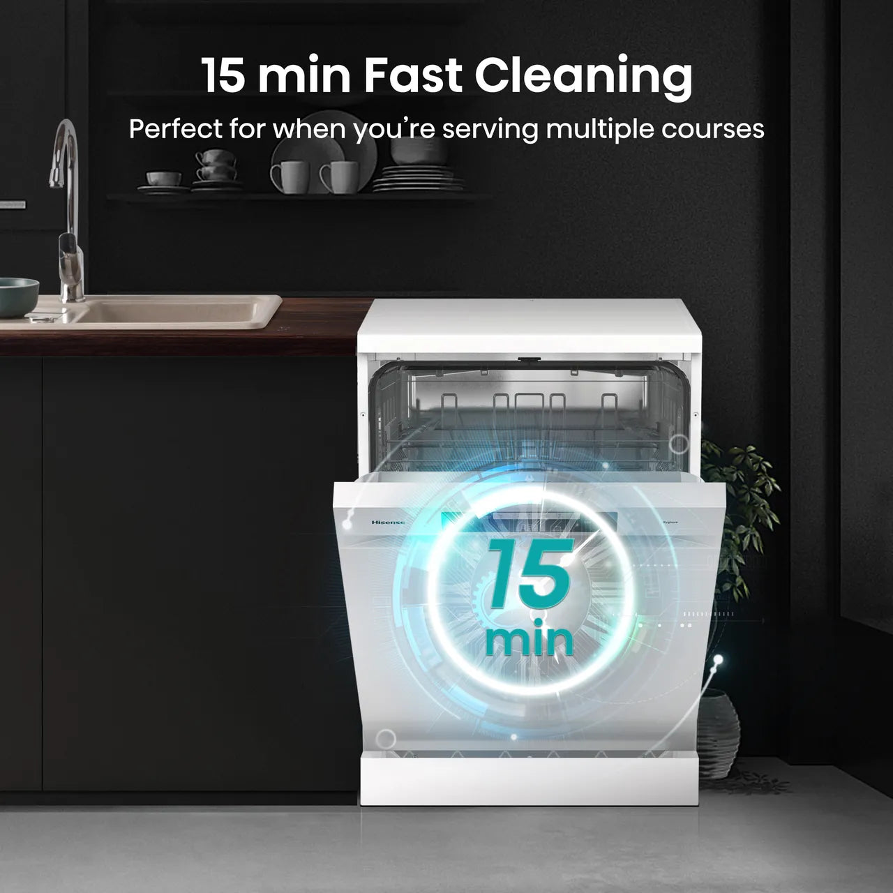 Hisense HS642D90WUK Standard Dishwasher - White (EX-DISPLAY/B)