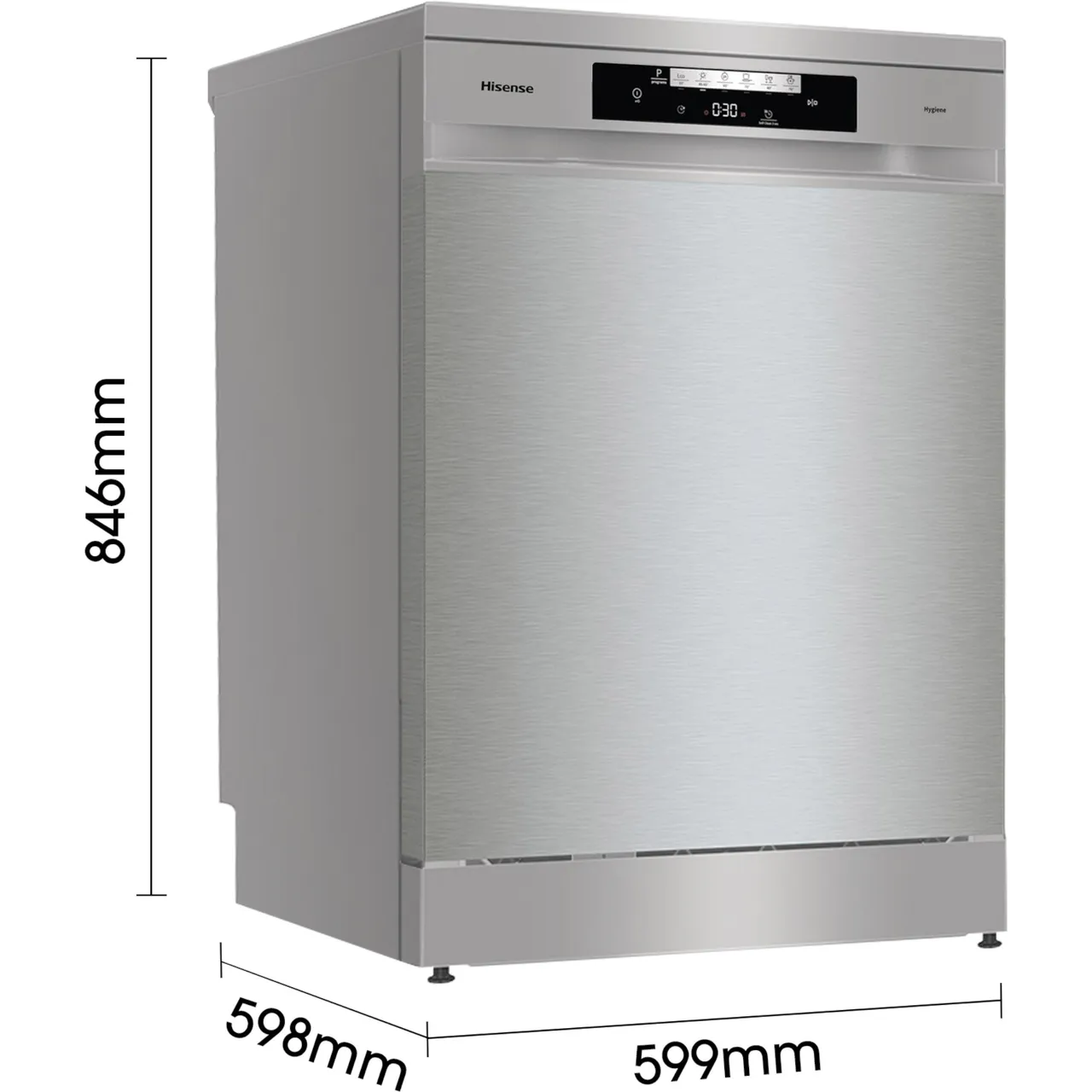 Hisense HS643D60XUK Standard Dishwasher - Stainless Steel (EX-DISPLAY/B)