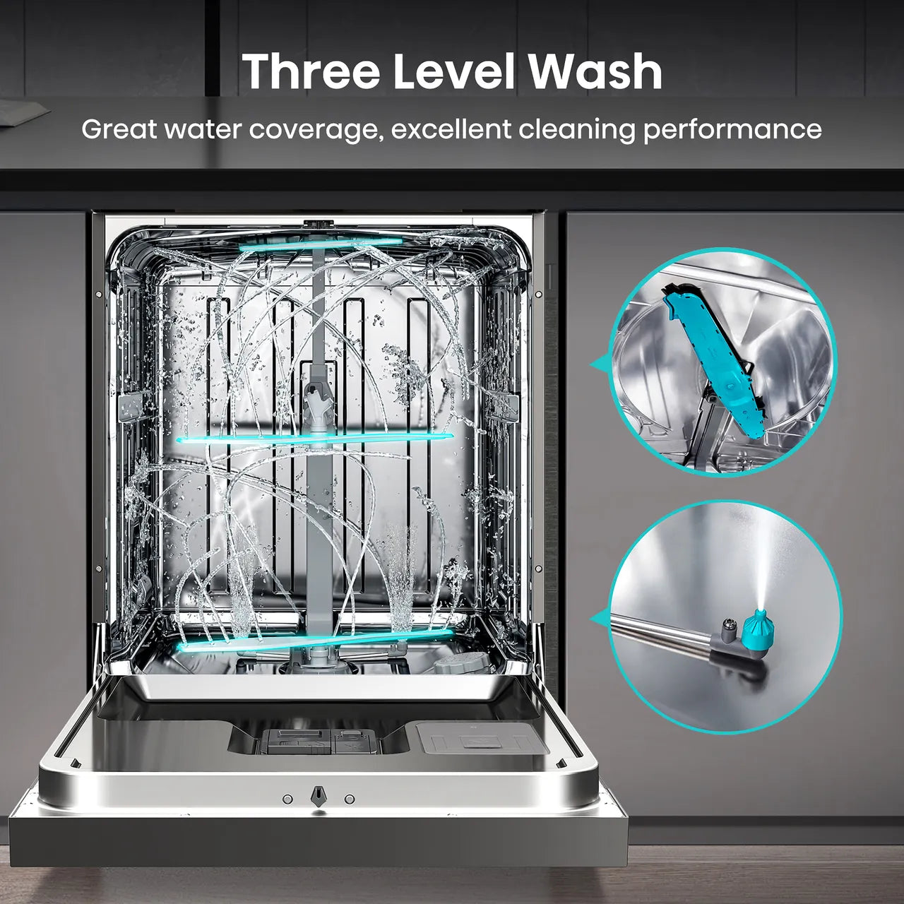 Hisense HS693C60XADUK Wifi Connected Standard Dishwasher - Stainless Steel (EX-DISPLAY/B)