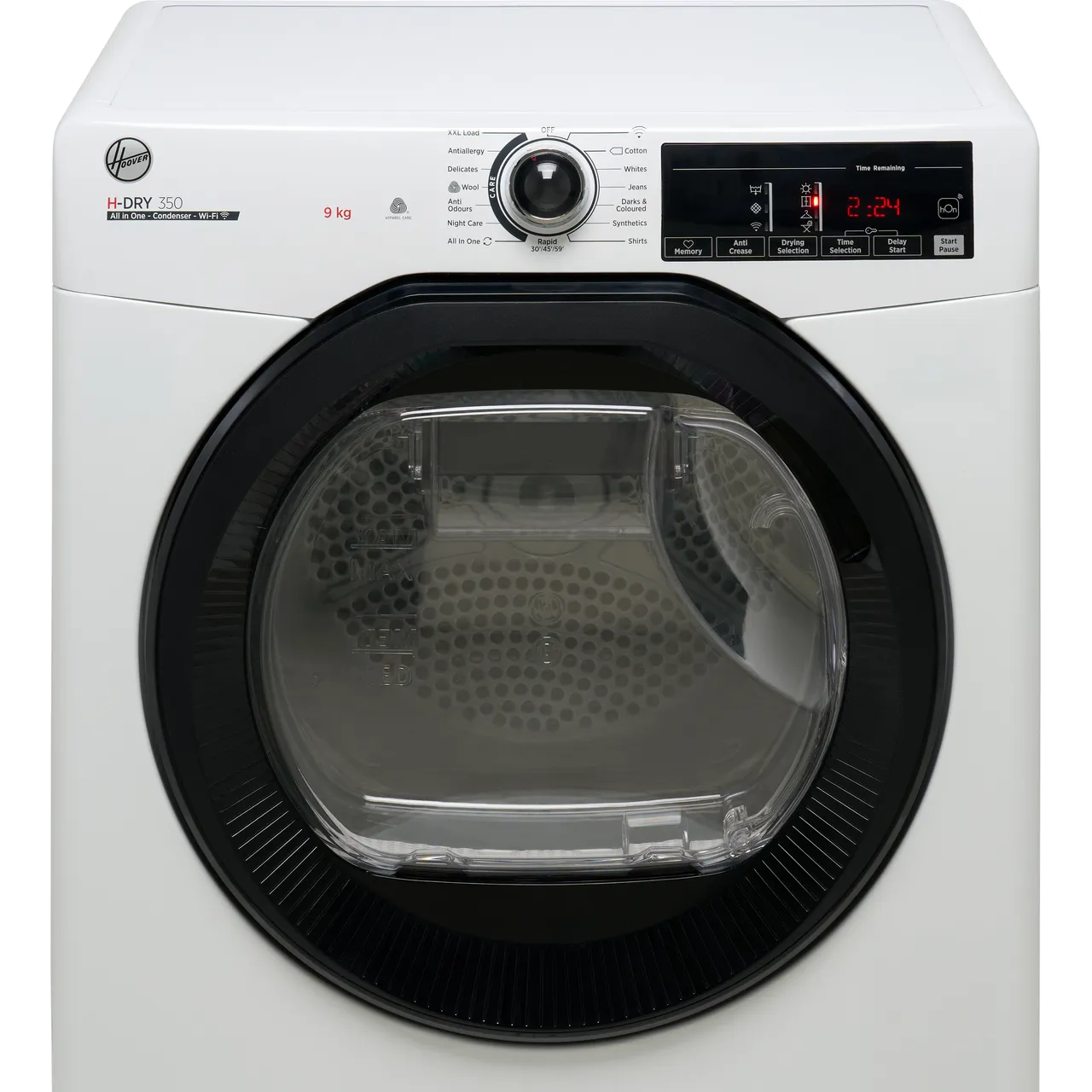 Hoover H-DRY 350 HRE C9TBE-80 Wifi Connected 9Kg Condenser Tumble Dryer - White - B Rated (EX-DISPLAY/B)